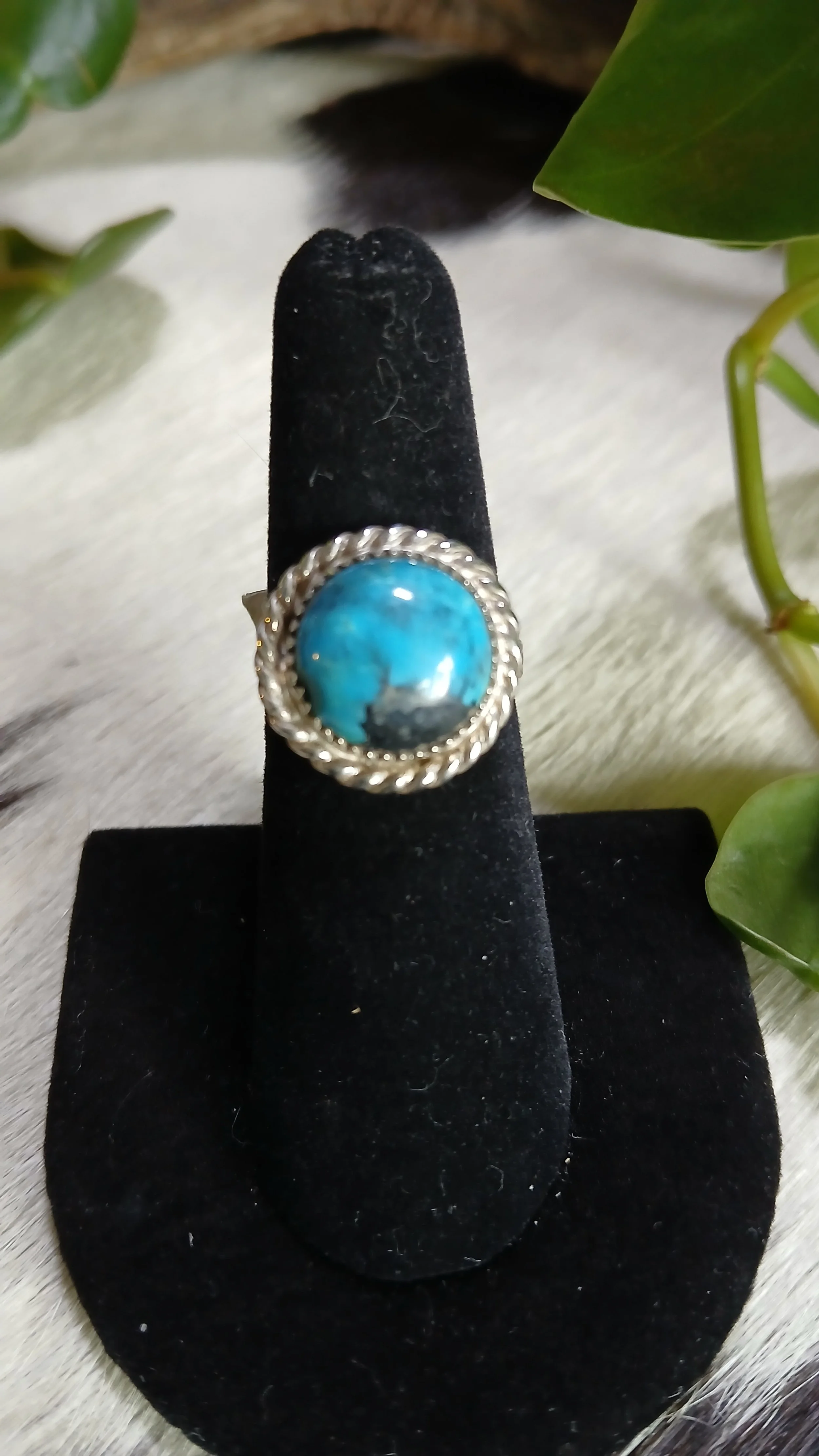 Lovely Cloud Mountain Turquoise and Sterling Ring - Size 6.5