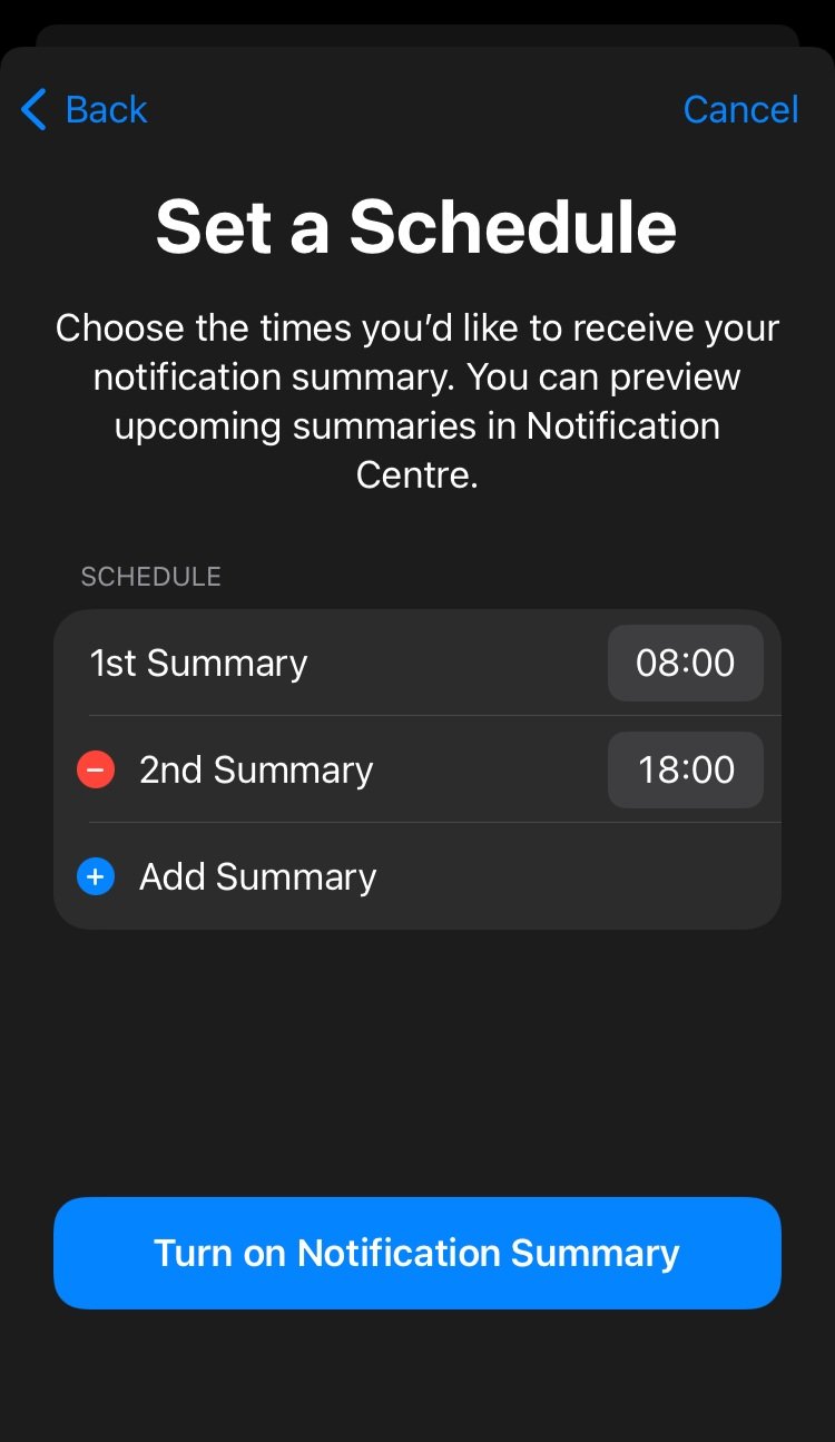 Set your notification schedule(s)