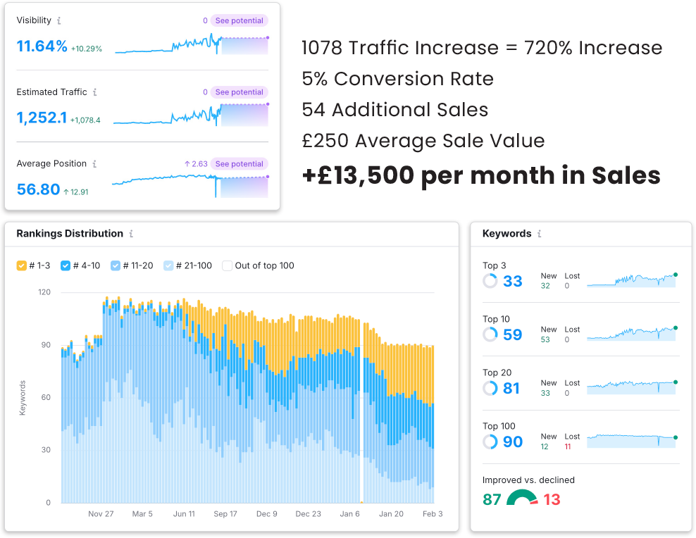 SEO ranking report for business