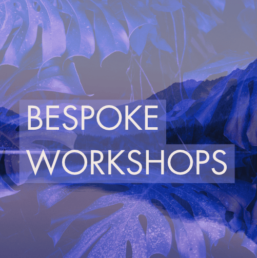 abstract background with text bespoke wellbeing workshops