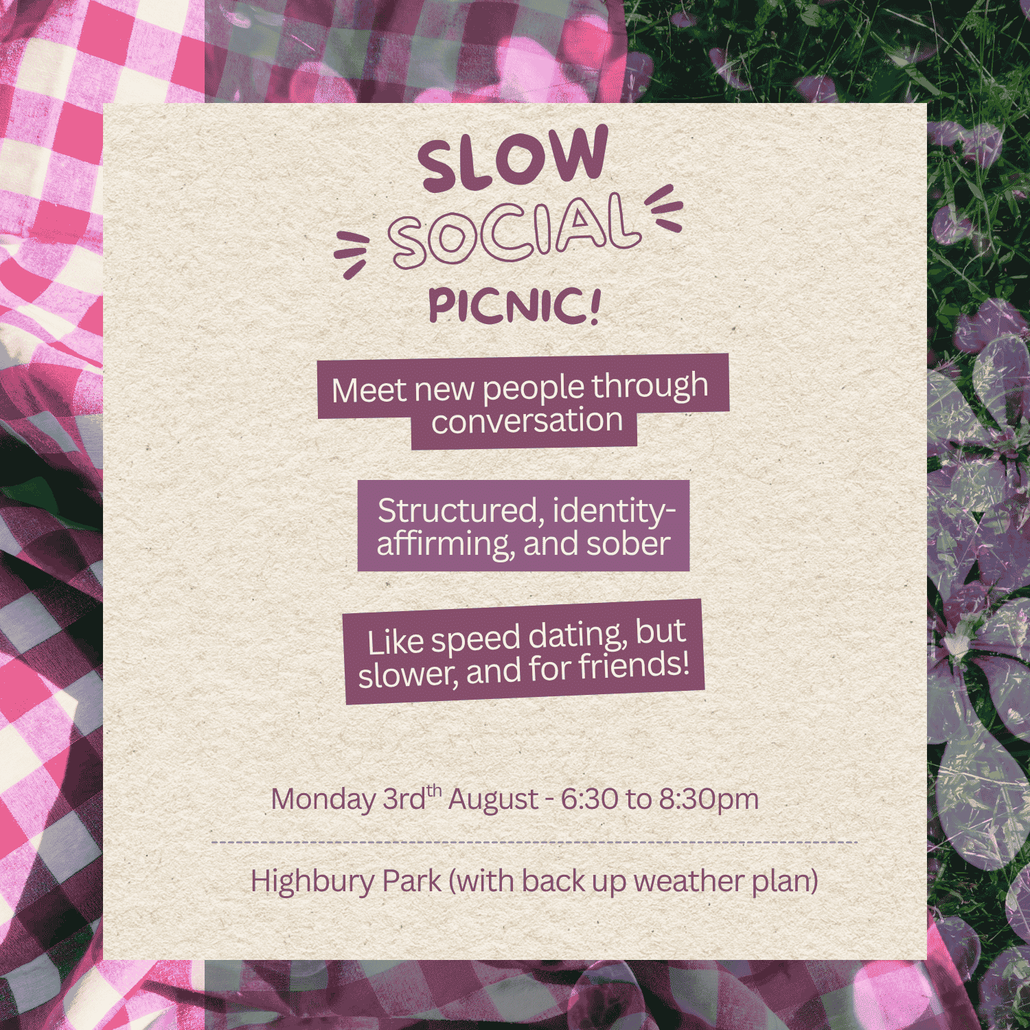 August Slow Social Picnic