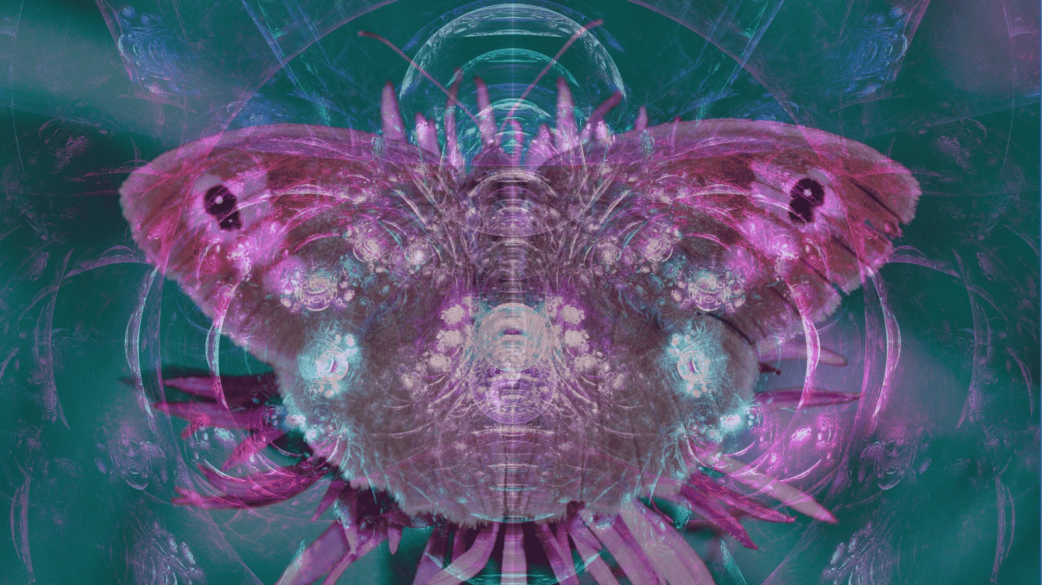 the shape-shifter archetype an image of a butterfly amerged with a graphic background showing sacred geometry