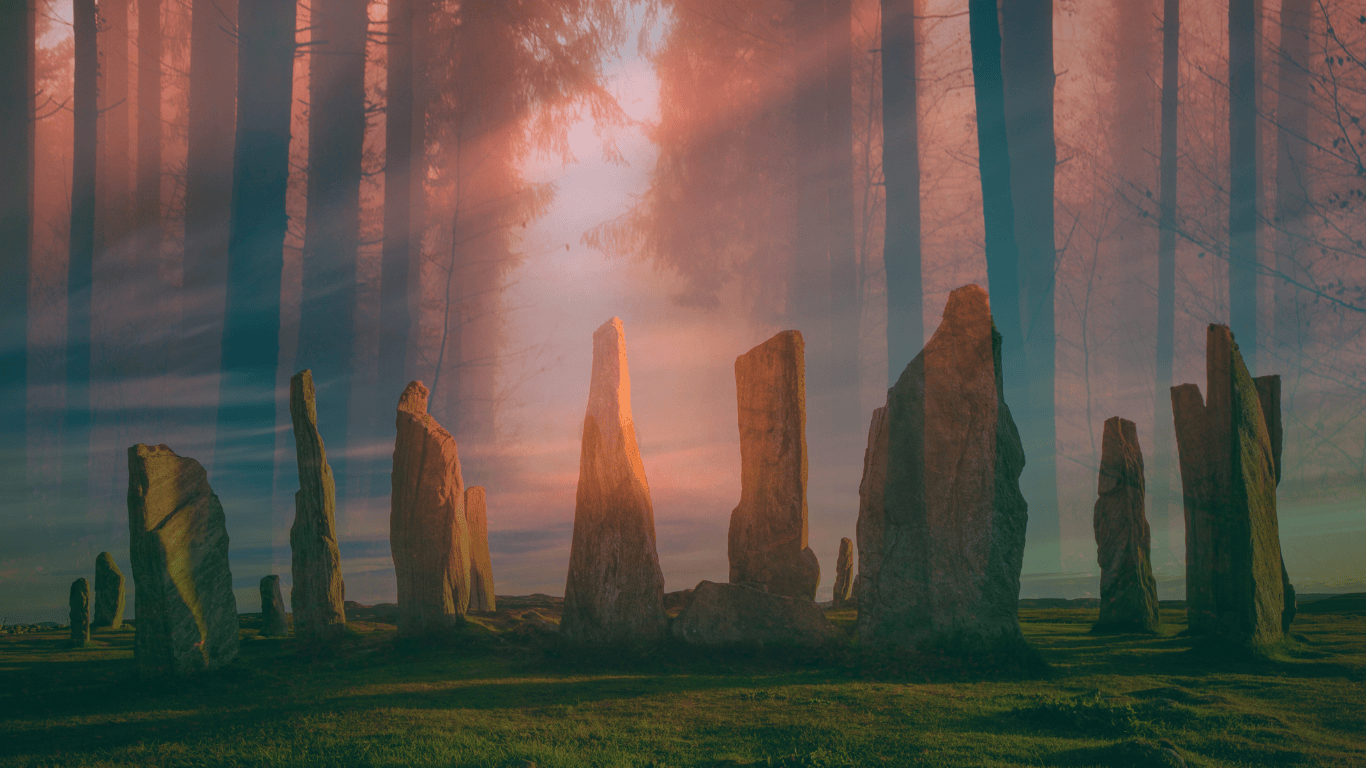 wheel of the year: sun rising behind stone henge a key location for solstice celebrations as part of the wheel of the year