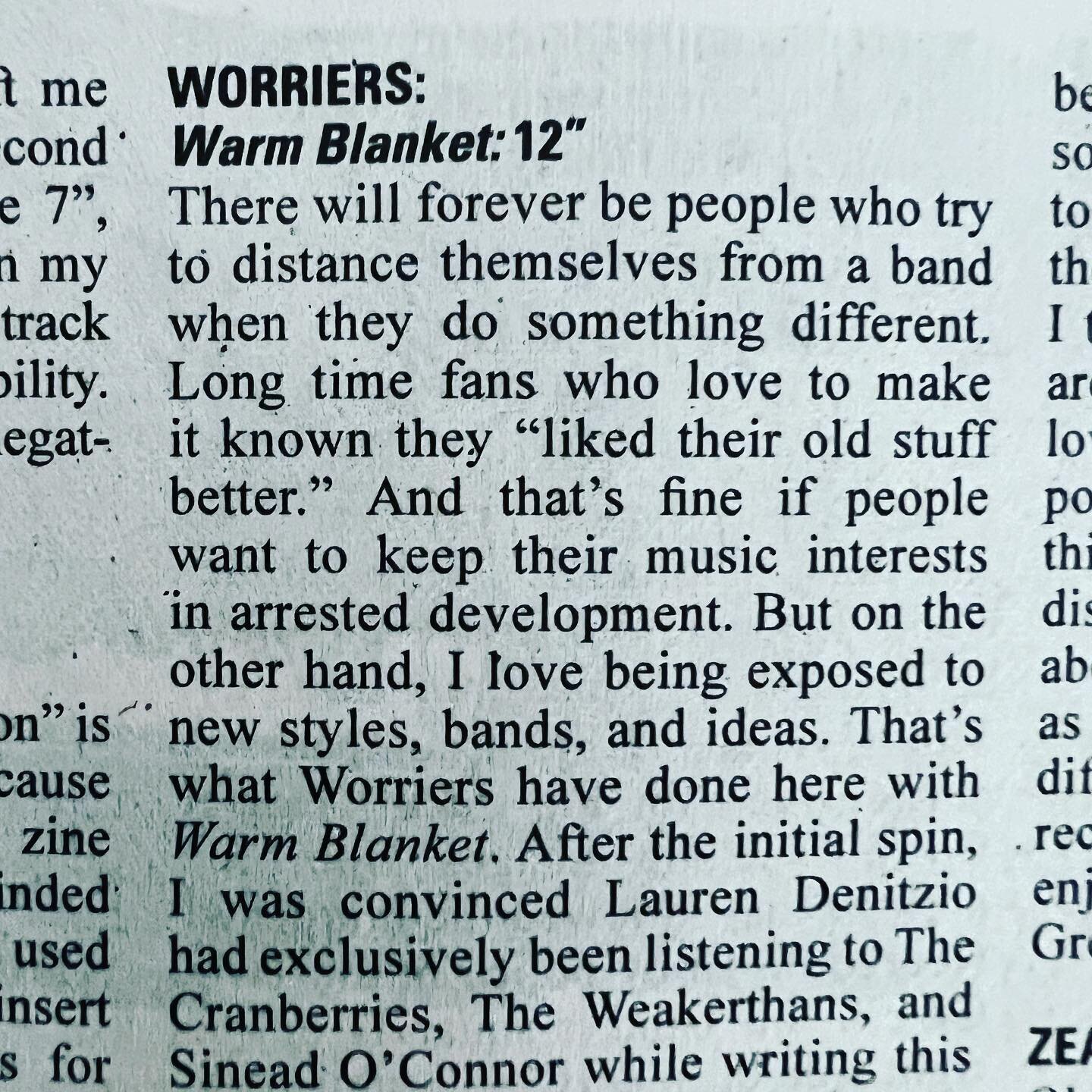 Thanks to @kayluh_alison for this very kind review of Warm Blanket in the most recent issue of @razorcake_zine - a magazine whose ethos is &ldquo;we do our part&rdquo; which is all you can hope for, really. Non profit punk rock. Thanks for listening 