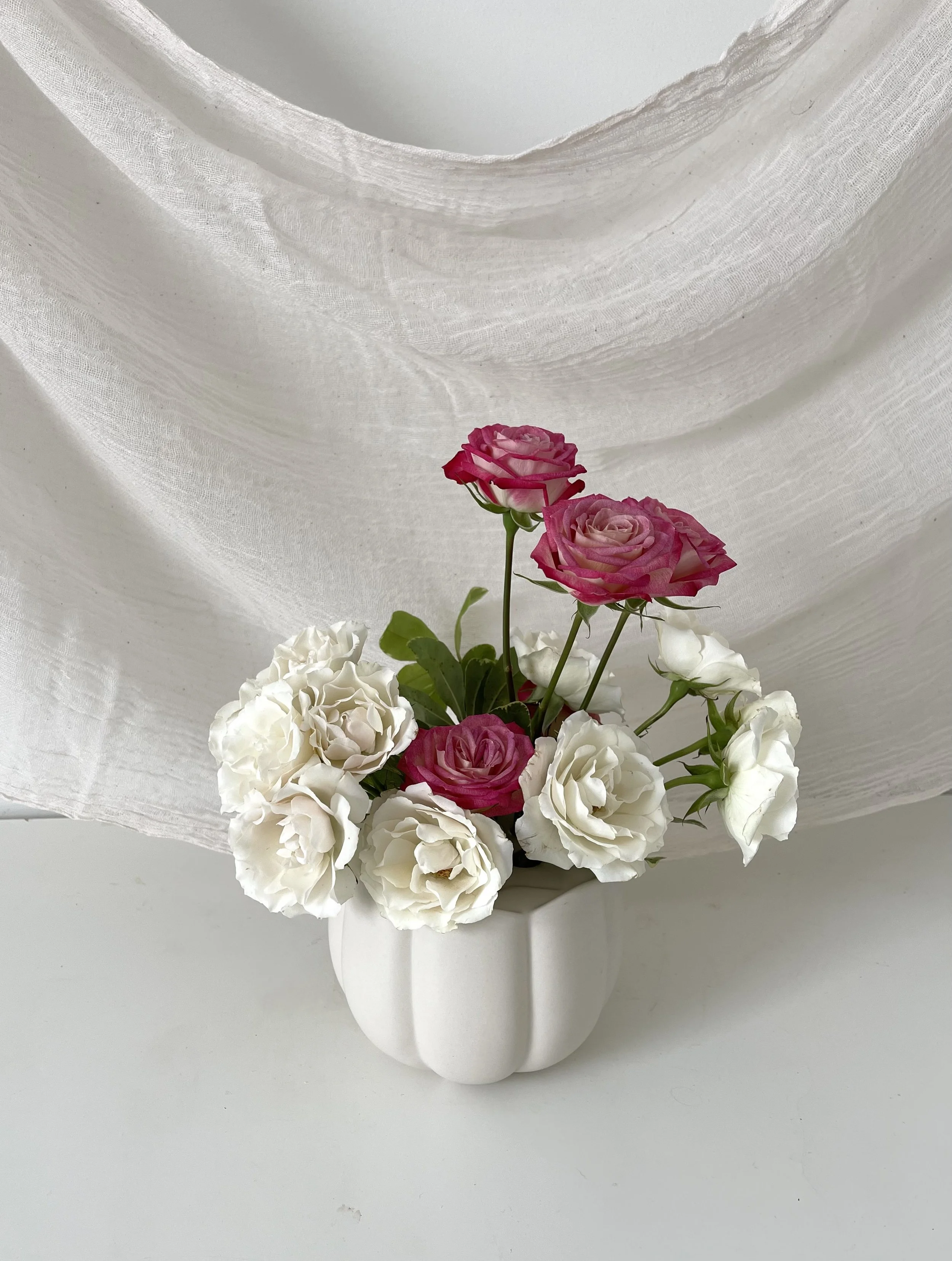 Large Ceramic Frog vase with pink and white majolika.jpg
