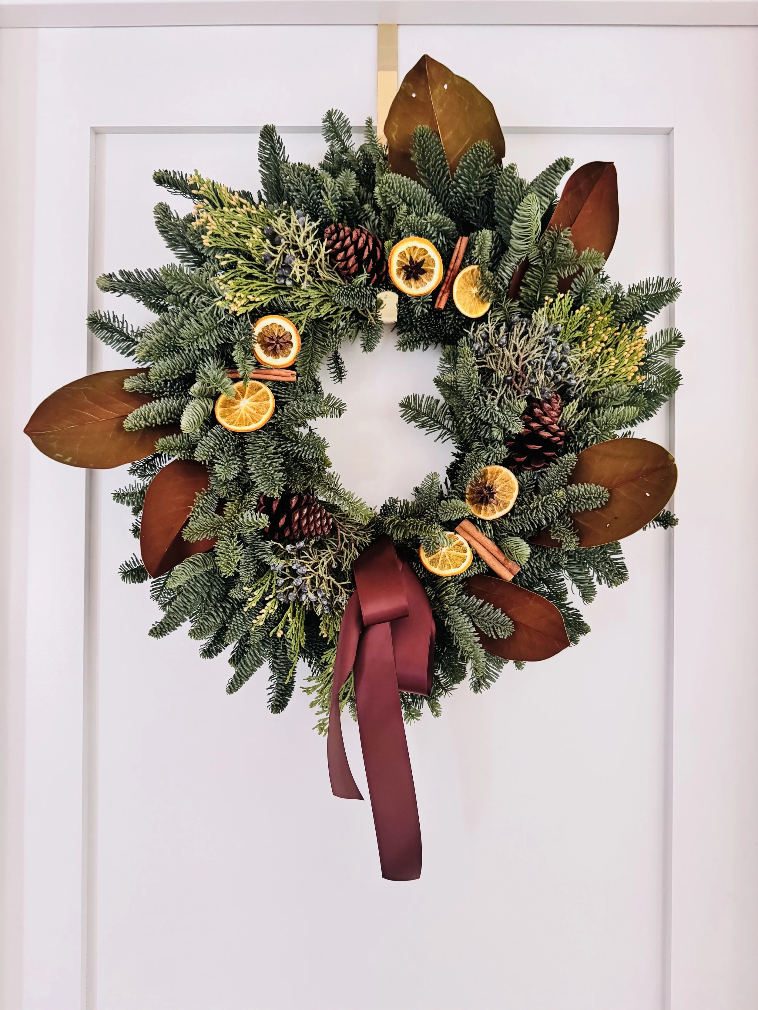 Holiday Wreath Magnolia Leaves Orange .jpg