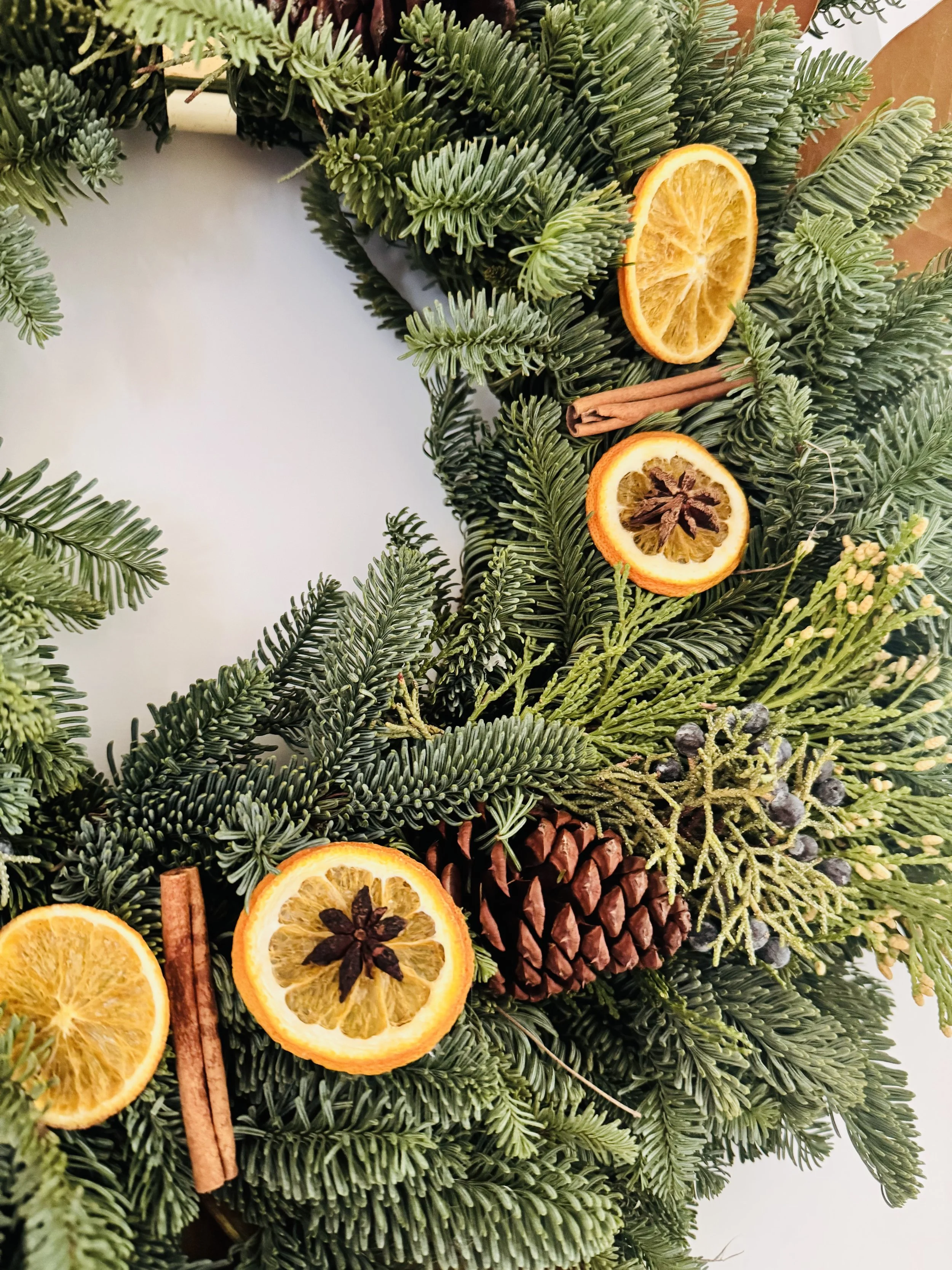 Holiday Wreath Magnolia Leaves Oranges Detail.jpg