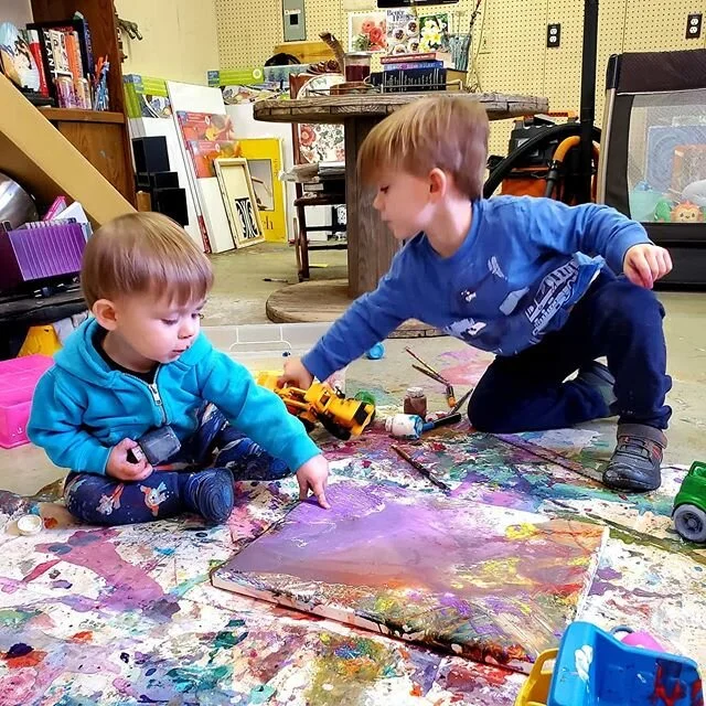 Elizabeth Harness Studio boys painting