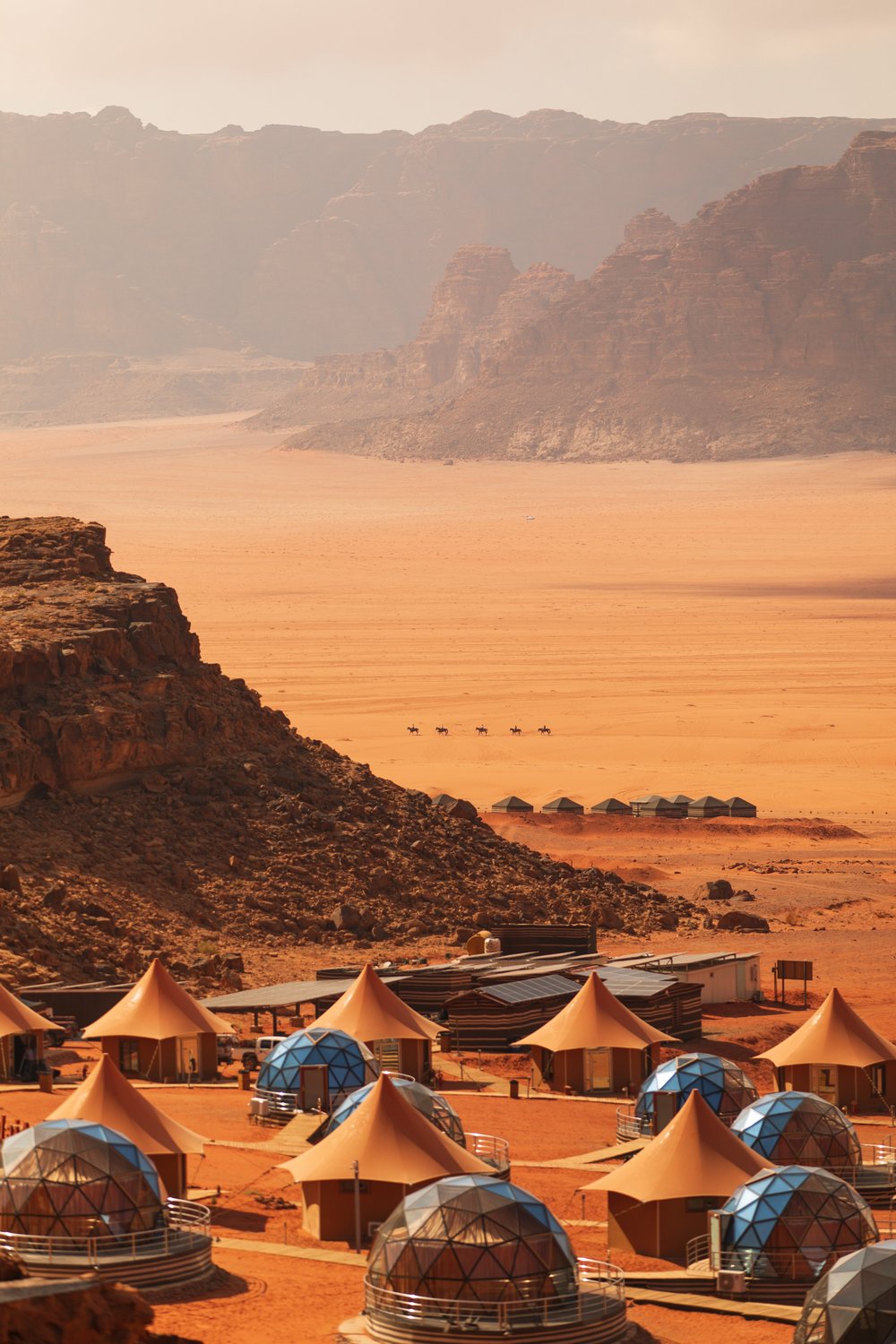 Wadi Rum camel ride next to Memories Aicha Luxury Camp