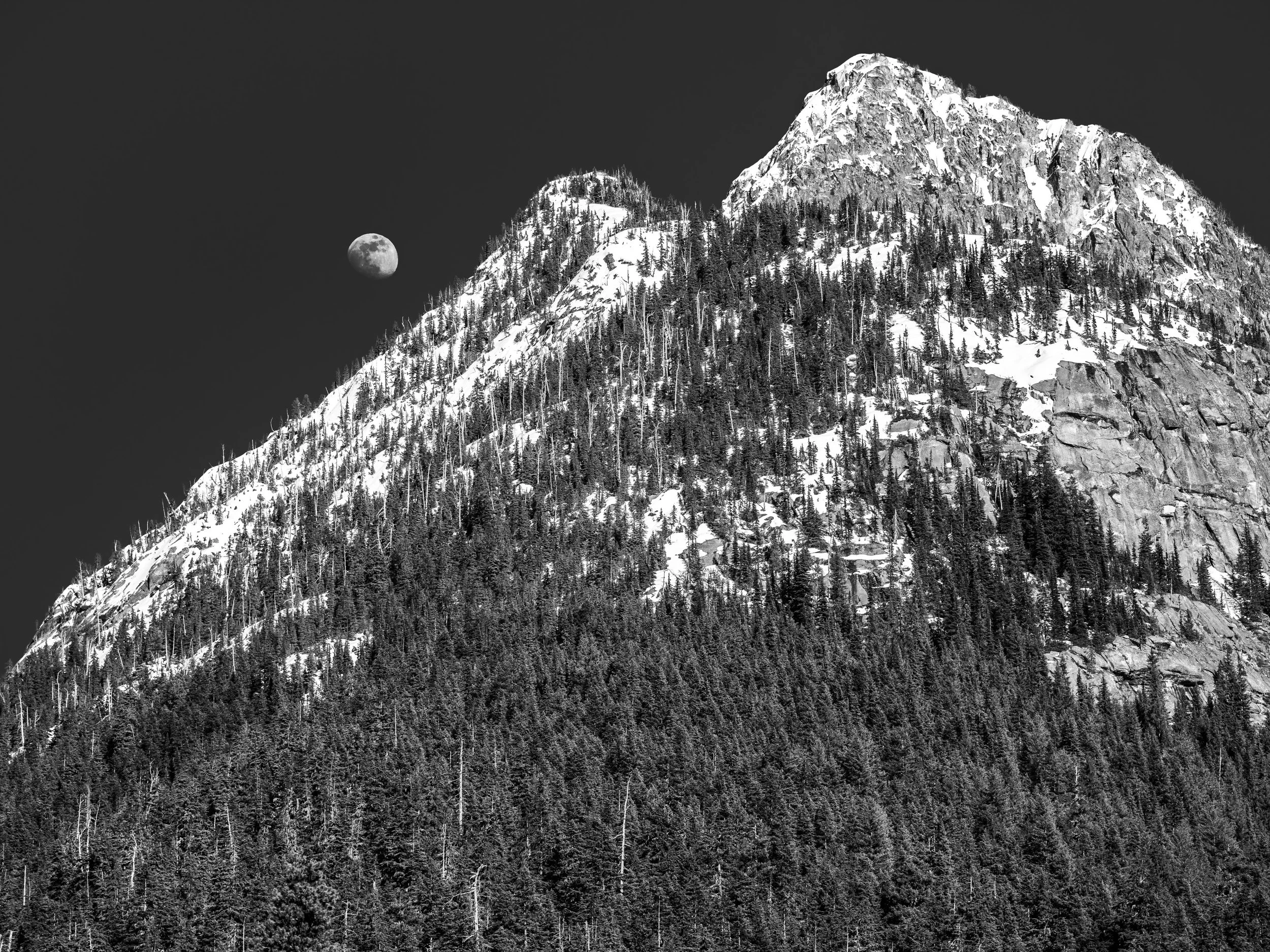 Moon over Porcupine Peak