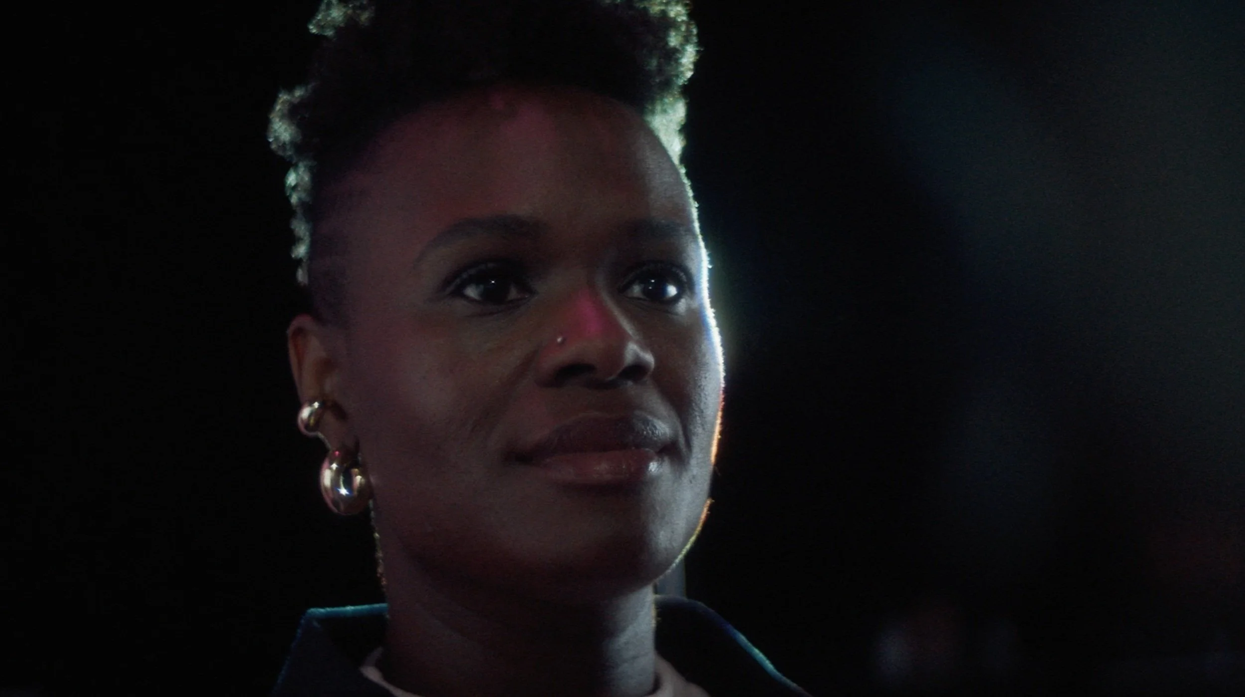 Woman looking at projections of her mother when she was going through peri-menopause