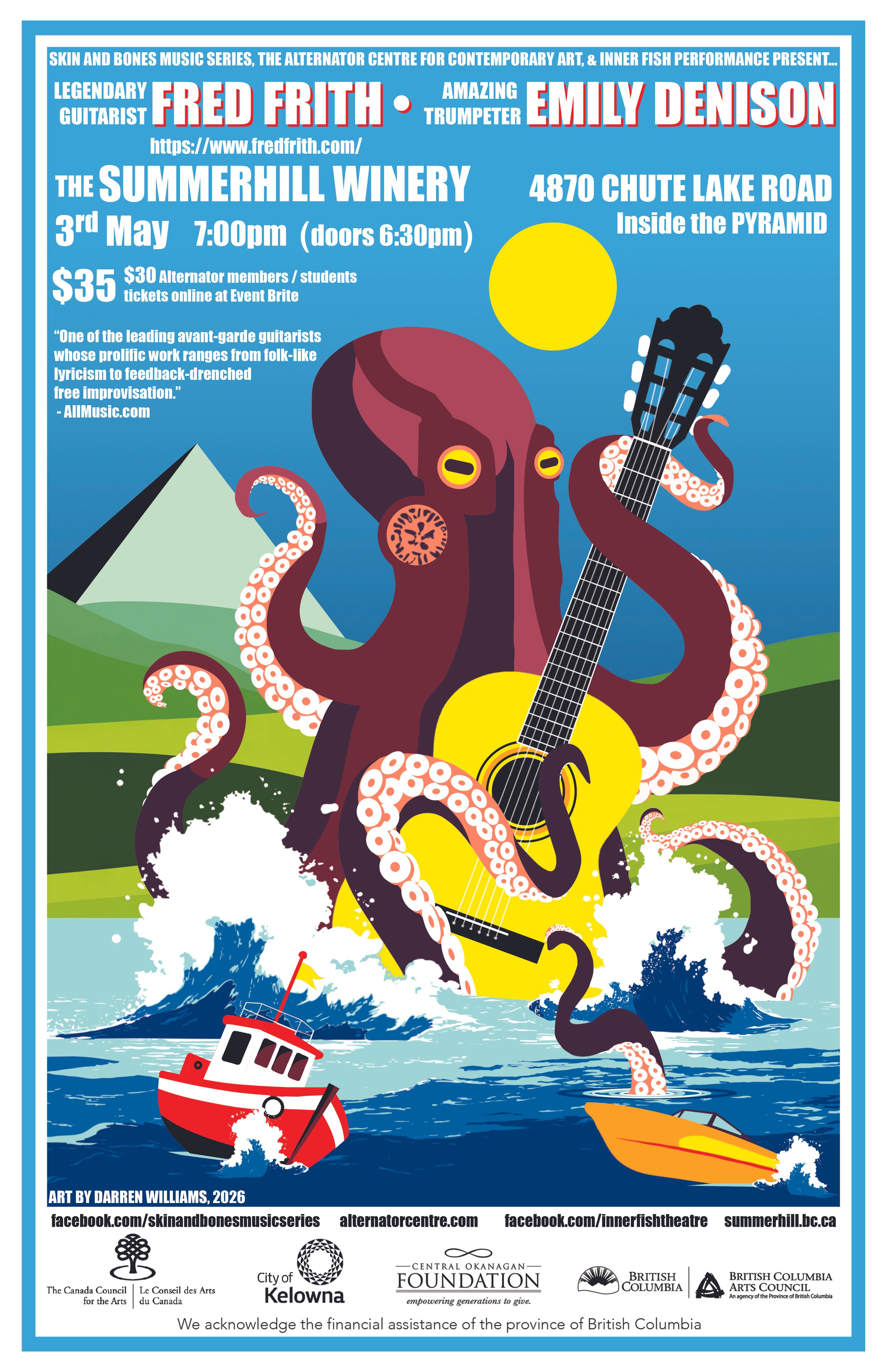 Skin and Bones Music Series // Fred Frith and Emily Denison @ the Pyramid!