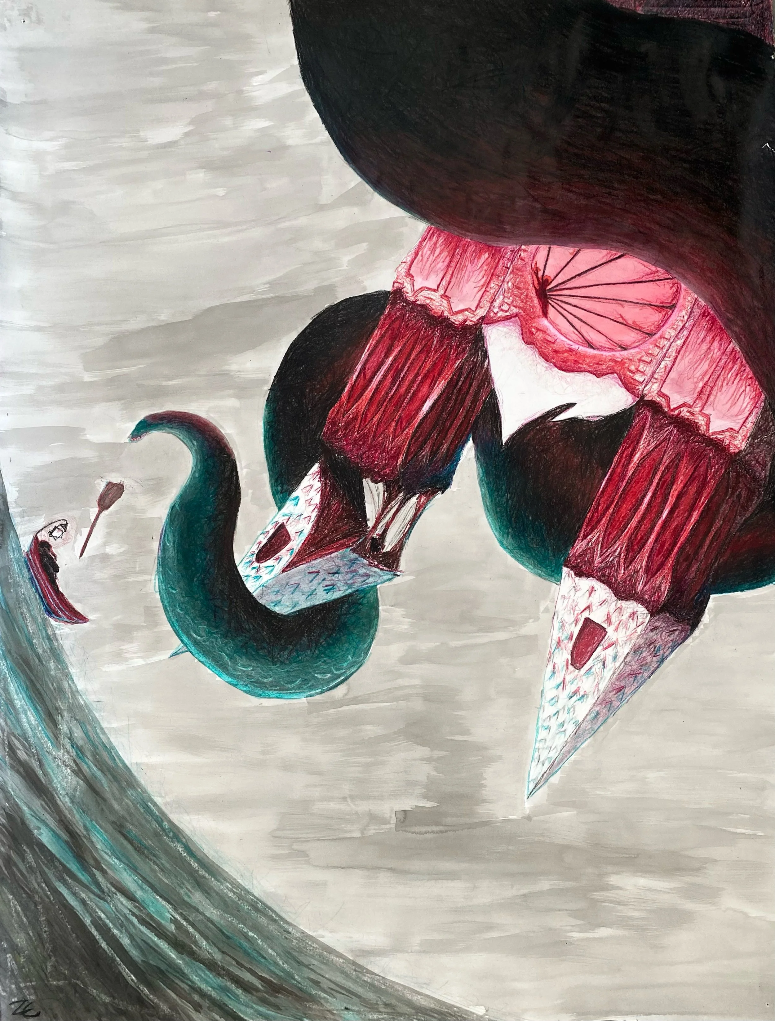 %22Savior__Decimate%22 Zoë Caine 2026 38x50%22 Crayon and India Ink on Stonehenge Paper.JPG