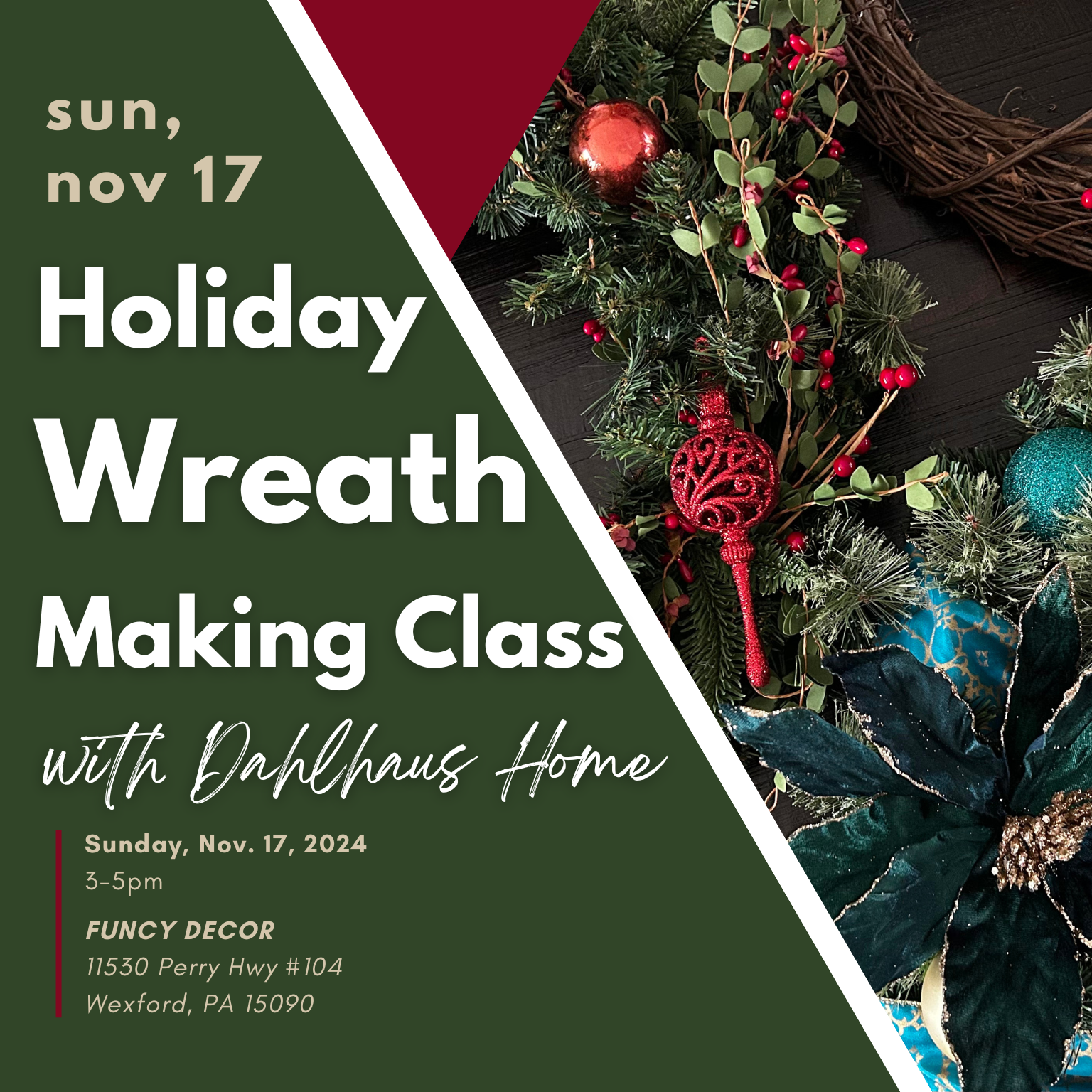 Holiday Wreath Decorating Class