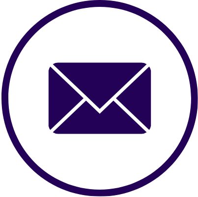 Purple Envelope Icon for Contacting Kelly