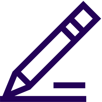 Purple Pencil Writing Icon
