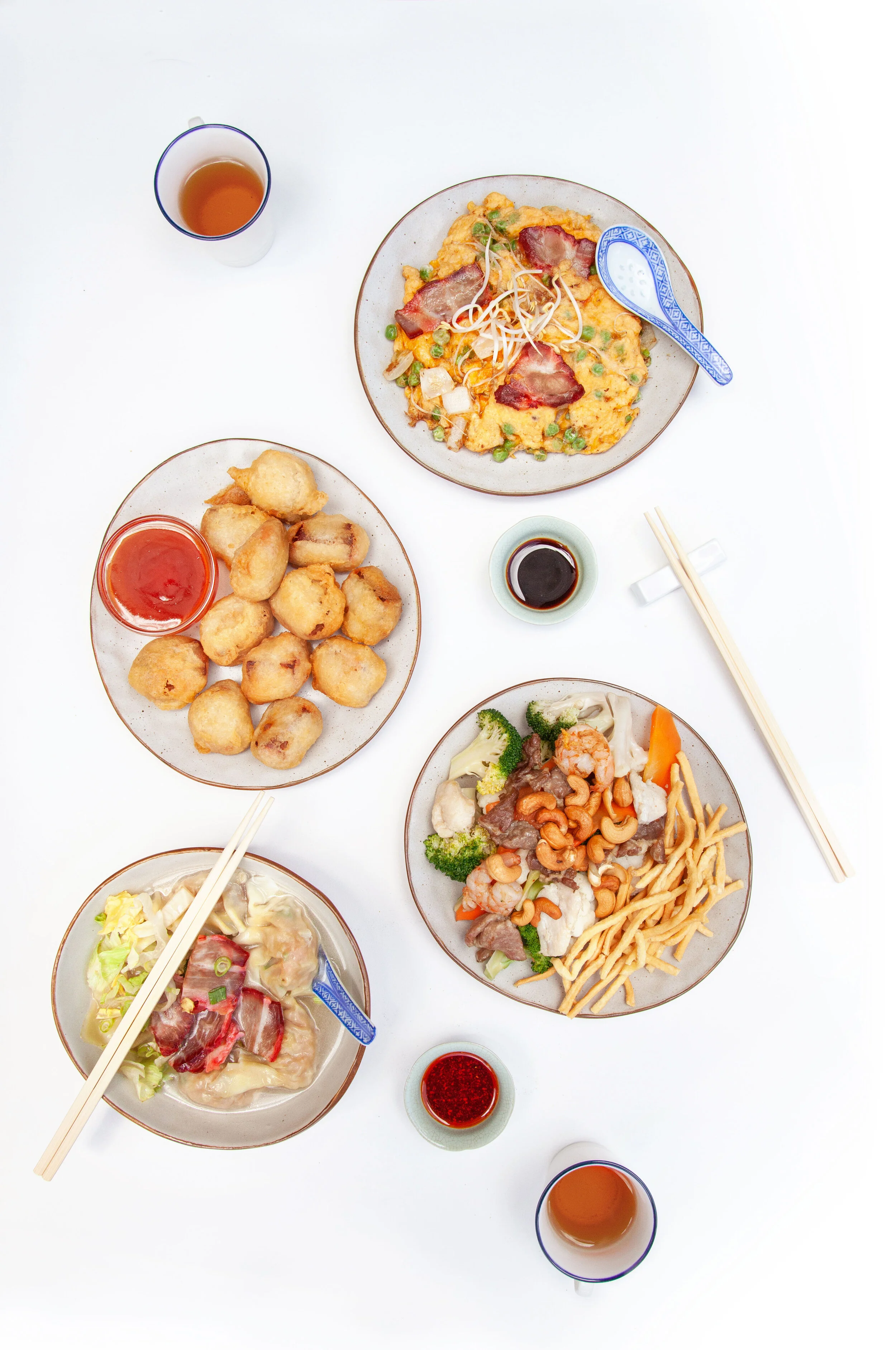 Try presenting your takeaways on plates and placed in the middle of the table for sharing for a more authentic experience