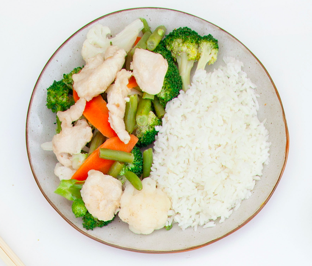 Vegetables on White Rice