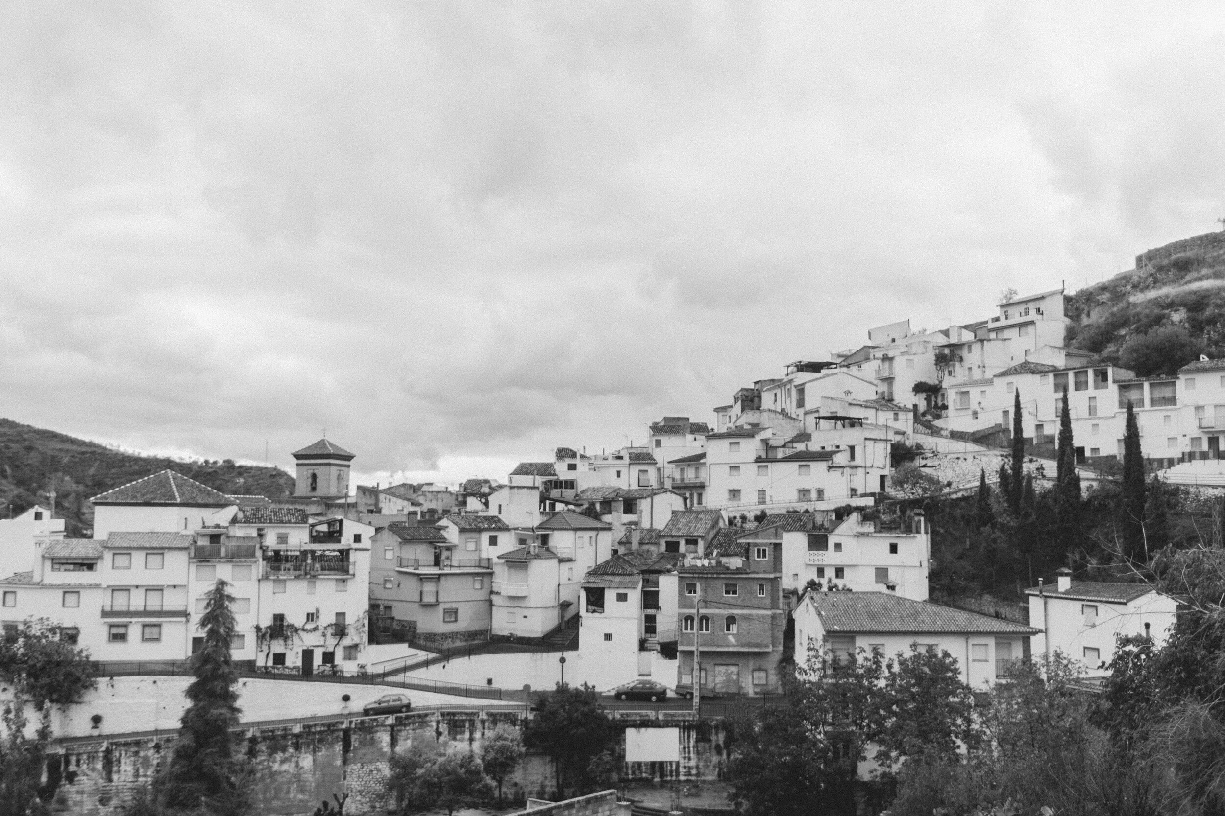 Spain: City on a Hill (B&W)