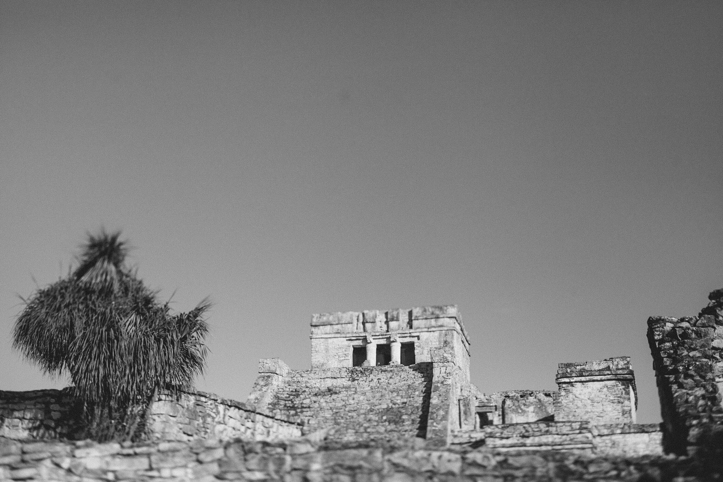 Tulum: Mayan Ruins (B&W)