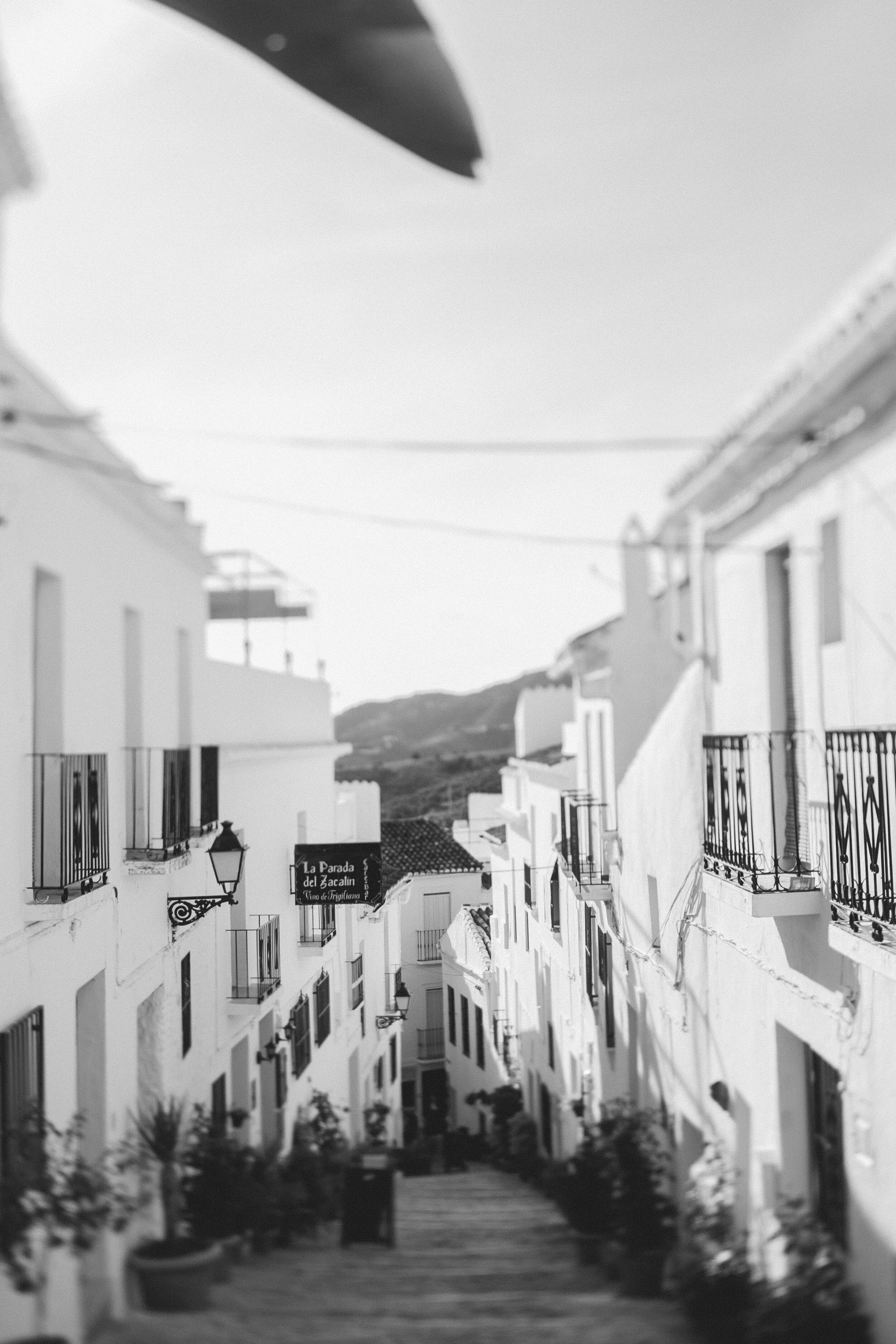 Spain: Frigiliana Steps (B&W)