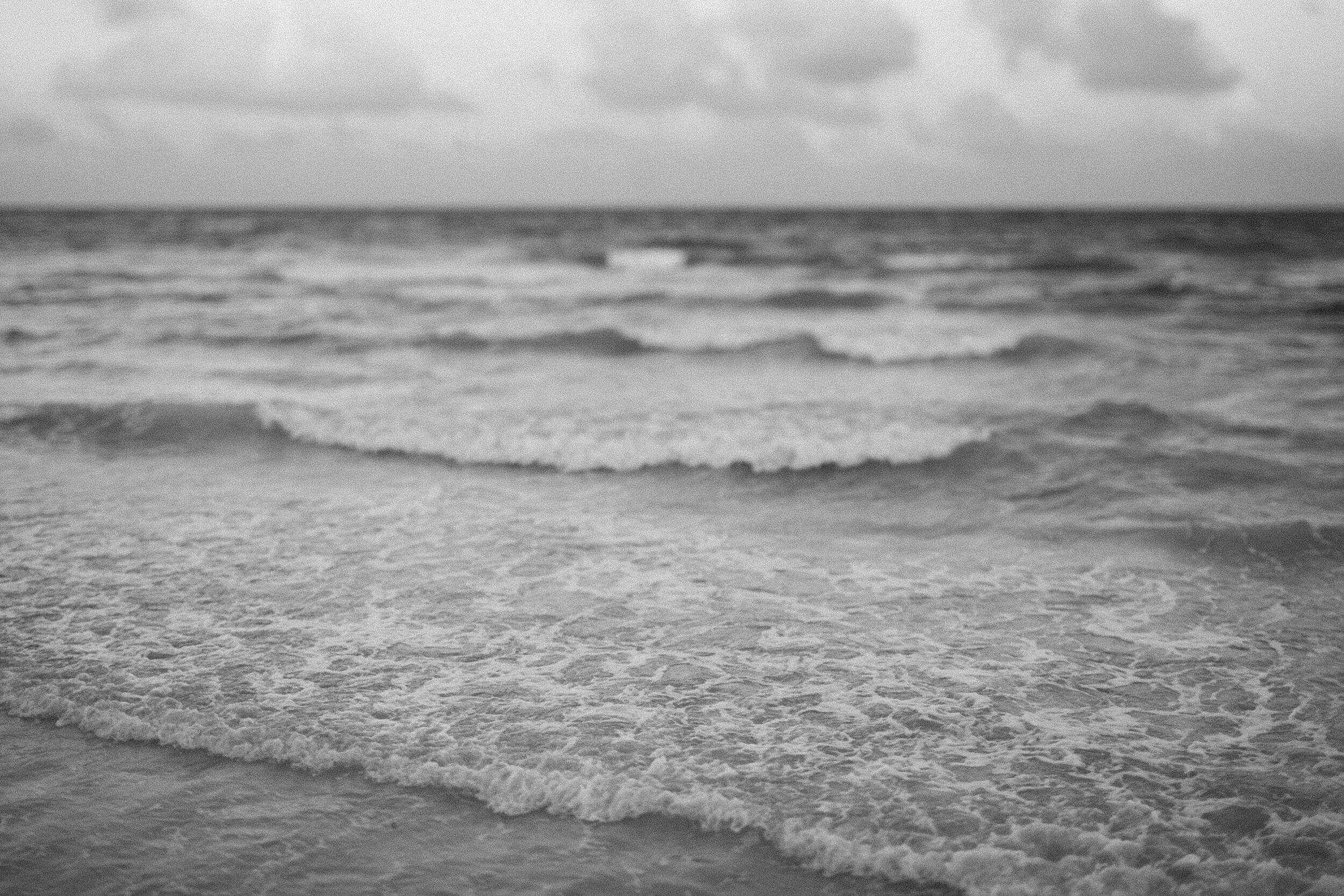 Tulum: Waves (B&W)