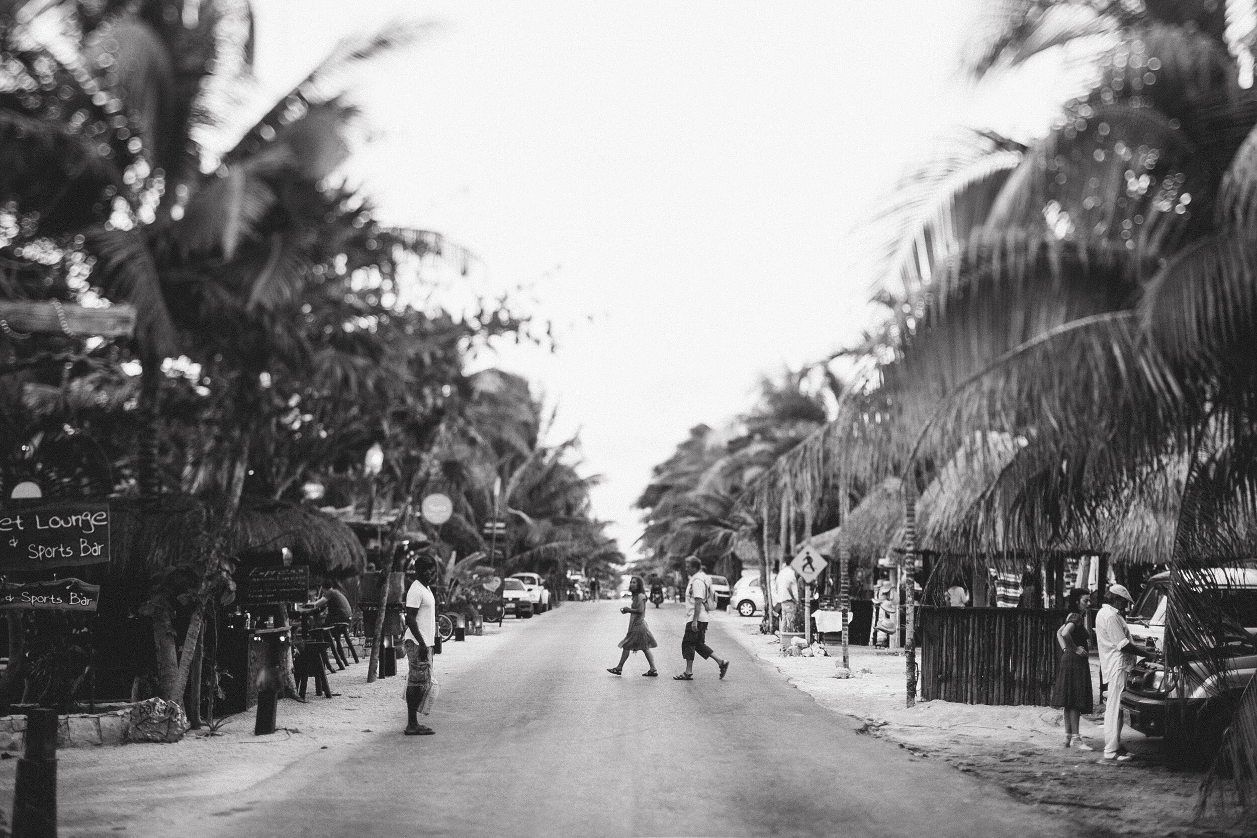 Tulum: Afternoon Walk (B&W)