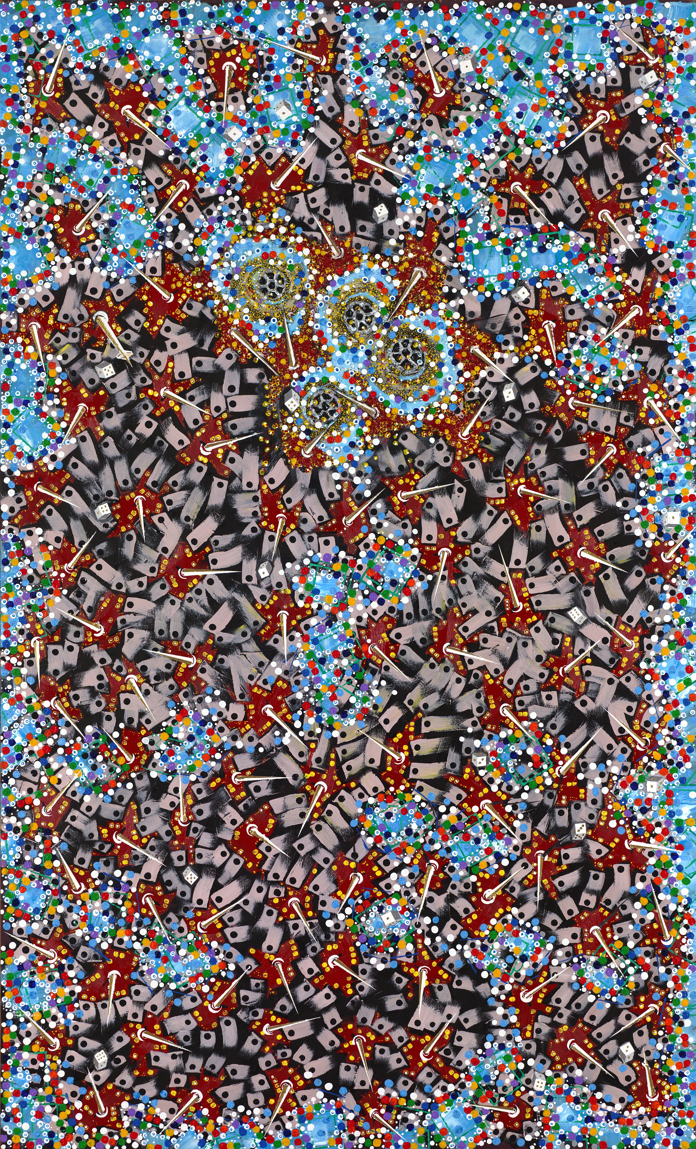 49 x 80 acrylic on repurposed wood