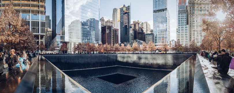  A must see while in New York is the&nbsp; 9/11 memorial . Seeing the two memorials sitting where the twin towers once were has an almost surreal quality. Names of victims are inscribed in the bronze surrounding the permitter of the monument. 
