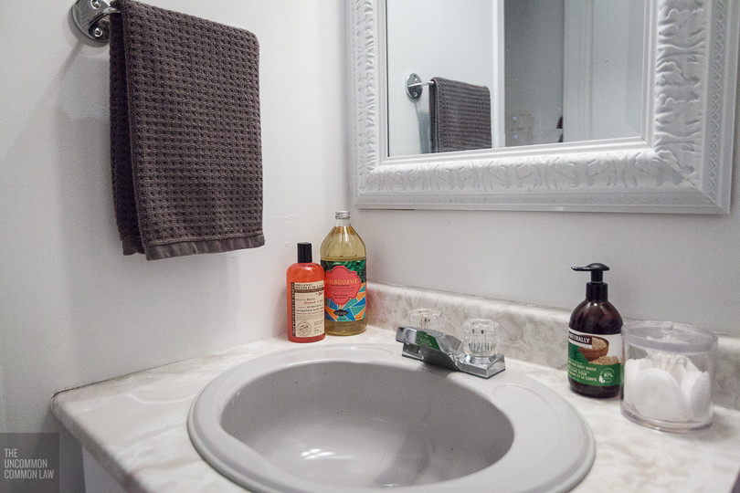  This is one renovation I have been looking forward to for a long time. I love taking baths, LOVE THEM! And as you can imagine, this bathroom doesn't give the most relaxing vibe. The vanity is also a little big for this tiny space so it is quite hard