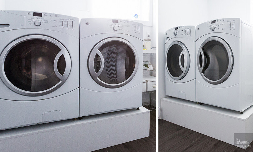  Here's the final product! It really makes a massive difference to the&nbsp;usability&nbsp;of the appliances. It's not as hard on the back moving loads from the washer to the dryer and we saved ourself about $350!  Let us know if you found this tutor