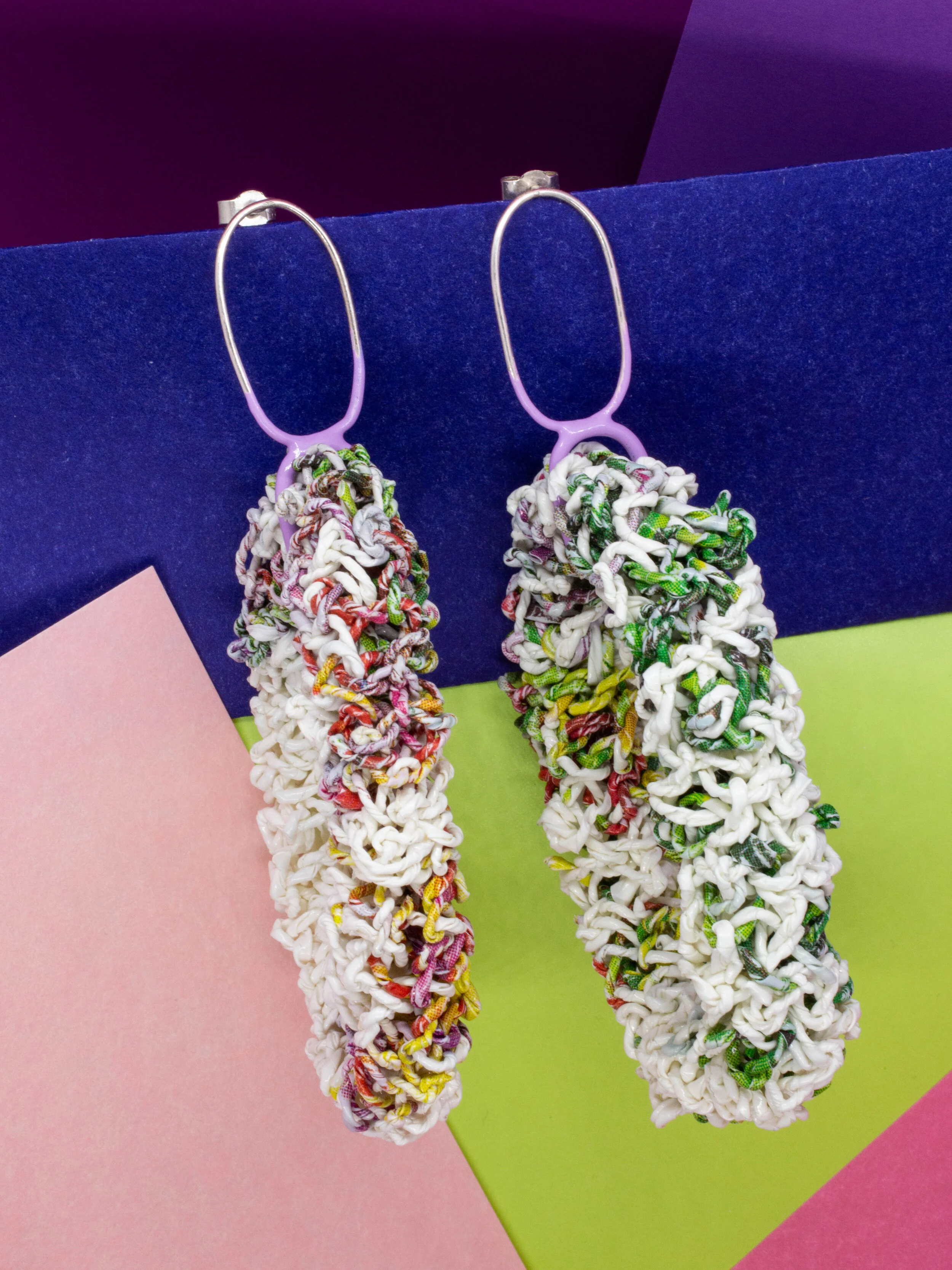 Mauve Multicoloured Links Earrings