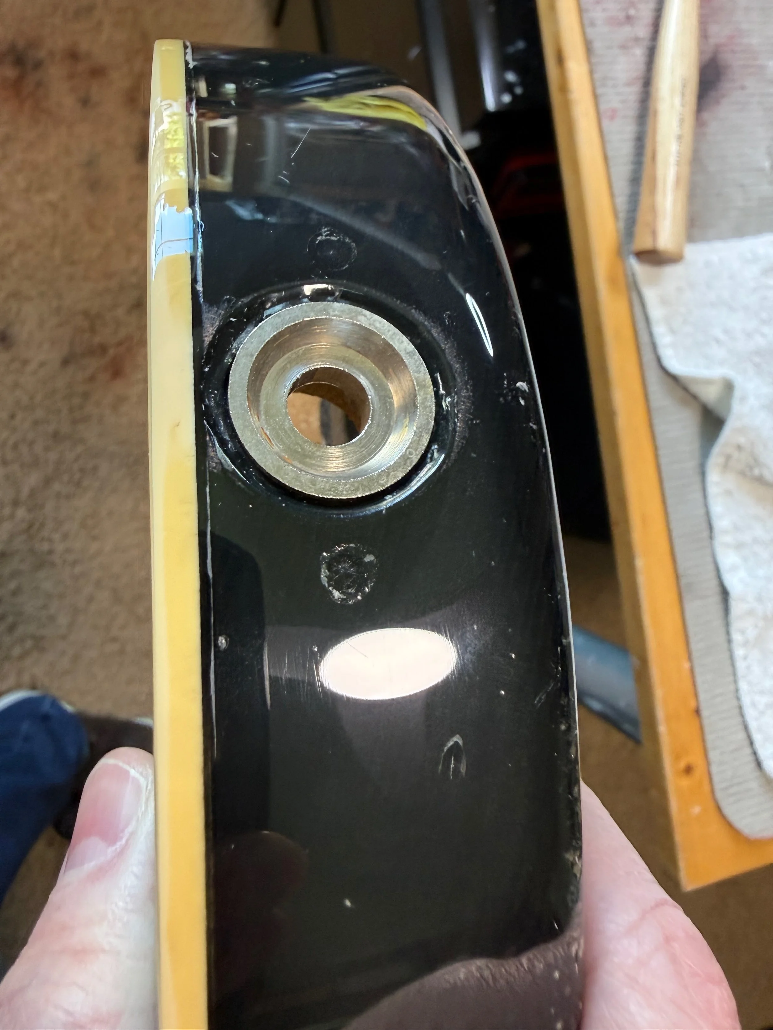 Correct input jack fitted and extra holes filled