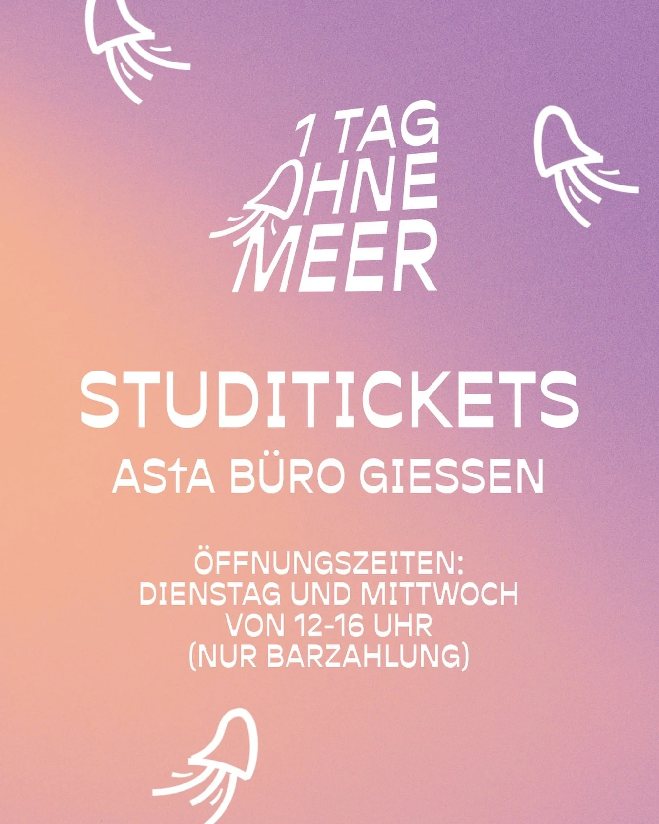 Hello ihr lieben, wir haben ein paar R&uuml;ckl&auml;ufer Tickets.
Diese haben wir einfach in Studitickets verwandelt und ihr bekommt sie ab jetzt im AStA-B&uuml;ro (Otto- 
Behagel -Stra&szlig;e) zum Preis von 39 Euro.  Wie gesagt, sind nicht viele, 