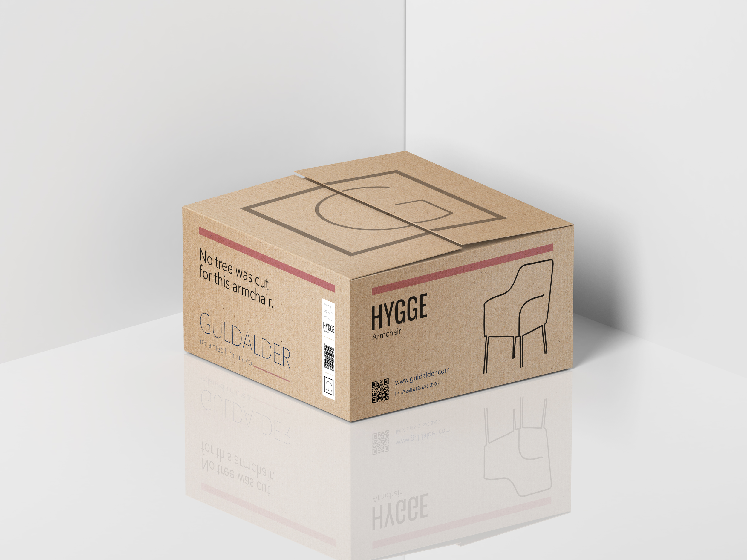 Recycled Guldalder branded furniture box.