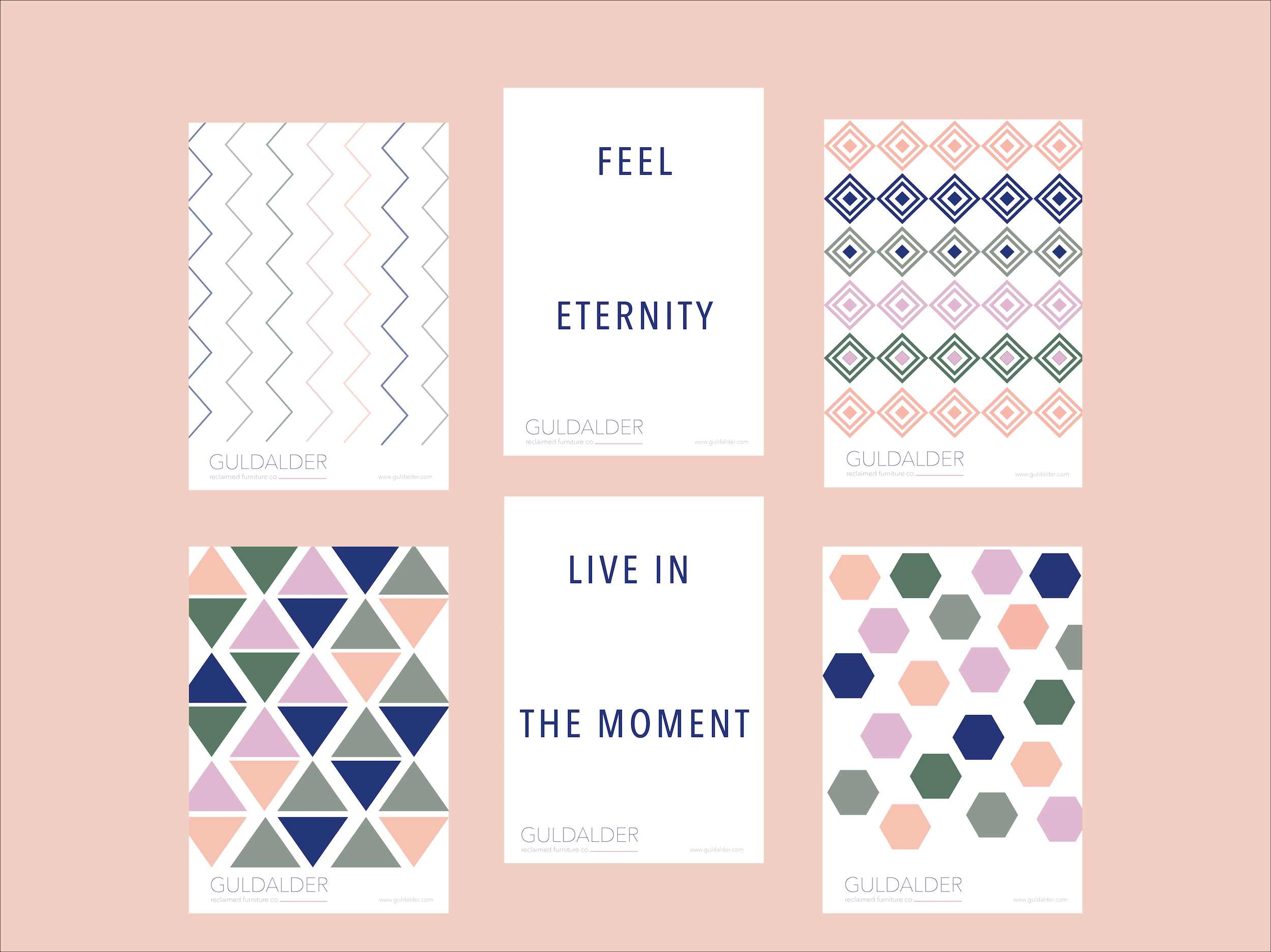 Nordic geometric art inspired poster designs.