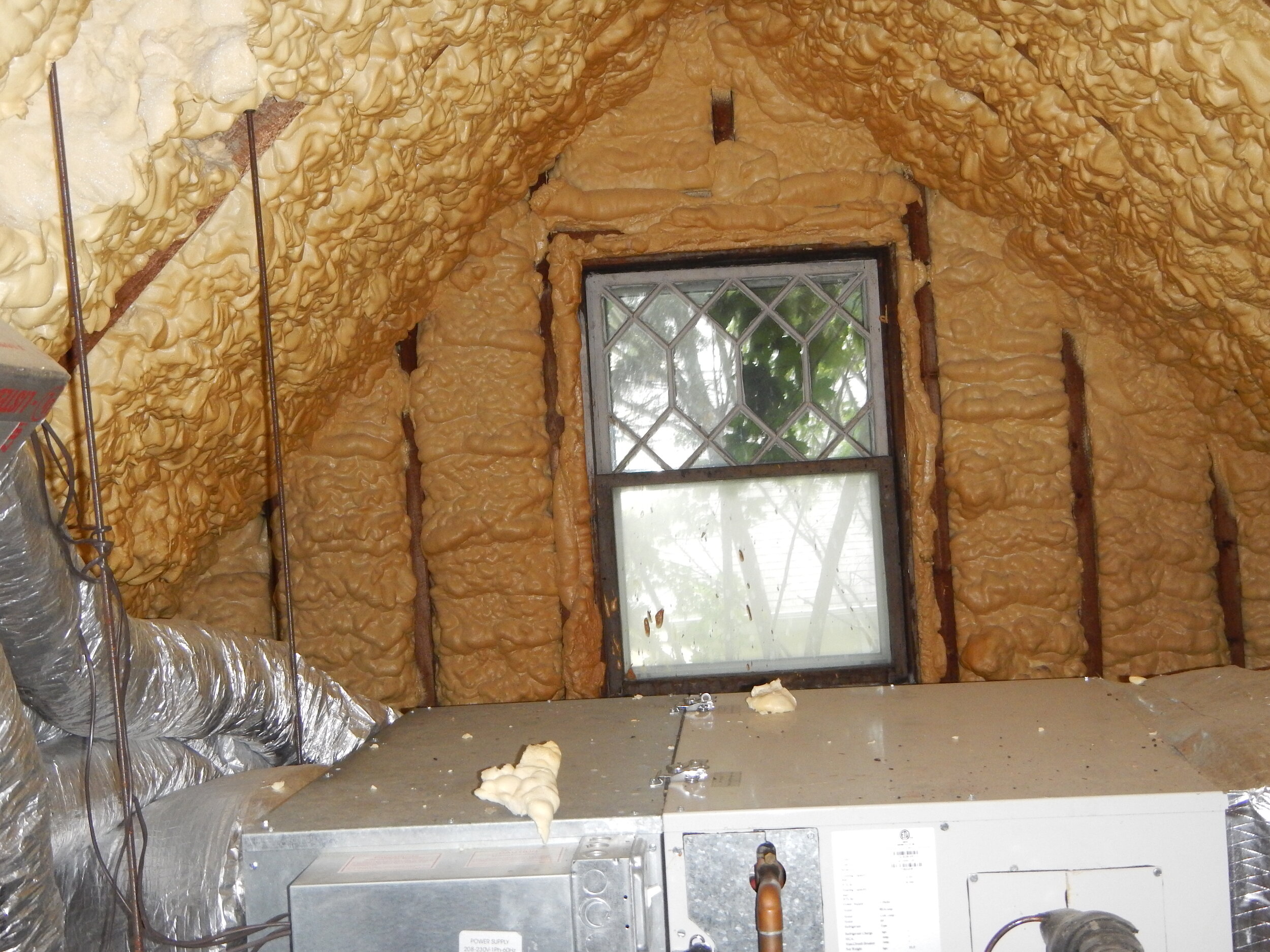 Open Cell Spray Foam Insulation, No Intumescent Paint