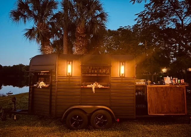 Make your event the most memorable with a beautiful farm-vibe trailer bar.