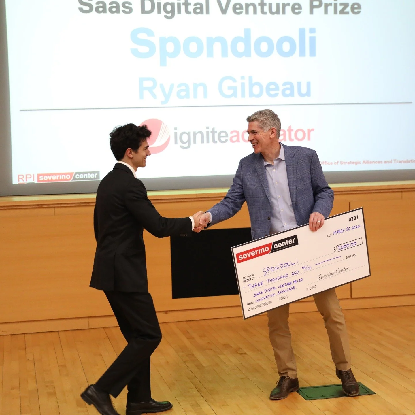 We are proud to announce that Spondooli has won the SaaS Digital Venture Prize at the Severino Center for Technological Entrepreneurship Spring 2026 Innovation Showcase! It was an honor to present to you all on Friday and we were blown away by the st