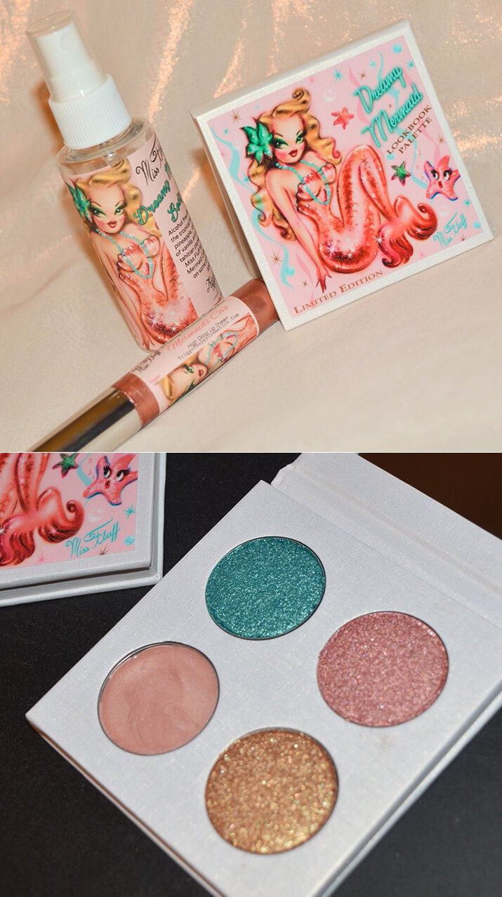   Dreamy Mermaid Makeup Set Trigger Happy Cosmetics Summer 2017   Fledgling California-based indie brand collaborated with artist Claudette Barjoud for a mermaid-themed eyeshadow palette, body mist and lipgloss set during the height of the mermaid be