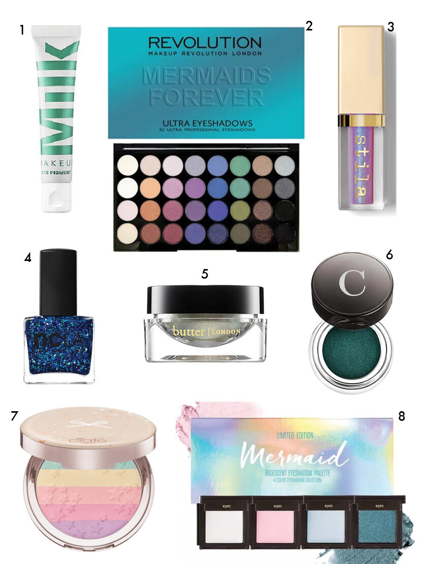  During the 2016-2017 frenzy for mermaid-themed beauty items, some companies eschewed literal mermaid designs in their packaging. The products themselves, however, delivered the defining characteristics of the trend: iridescence, aquatic hues and ple