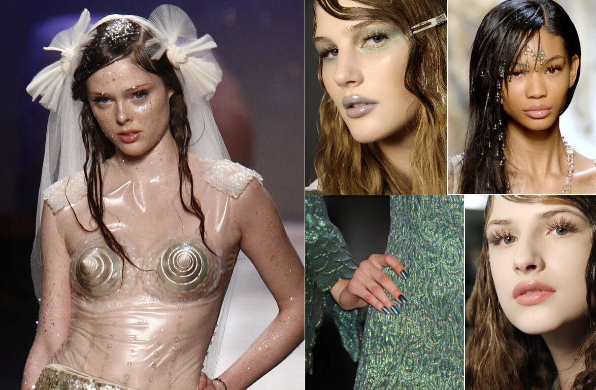   Jean-Paul Gaultier Spring 2008 Couture Models: Coco Rocha, Bobbi Wiens, Chanel Iman   and Maria Kashleva   Makeup artist Stéphane Marais created a suite of appropriately ethereal styles for Gaultier’s spring 2008 mermaid-and sailor-themed couture s