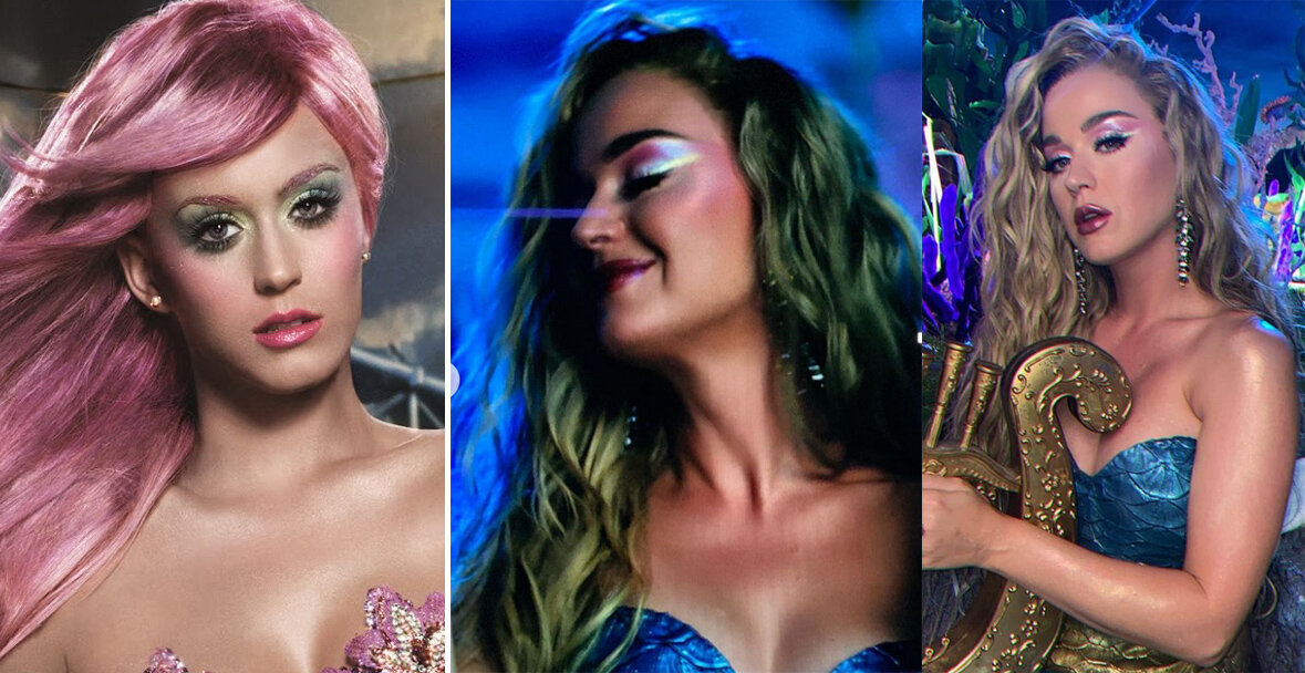   GHD Hair Dryer Ad 2012 Resorts World Las Vegas Ad Spring 2021   Pop singer Katy Perry donned a mermaid costume for a GHD hair tools ad in 2012, sporting a basic wash of aqua shadow over the entire lid paired with a bright pink lip. Nearly a decade 
