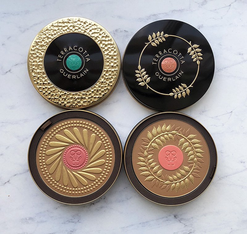   Terracotta Hestia Island and Thalia Island Bronzing and Blush Powders Guerlain, Summer 2019   For their summer 2019 Terracotta bronzer collection, Guerlain drew inspiration from two Greek goddesses: Hestia, the virgin goddess of the hearth, and Tha