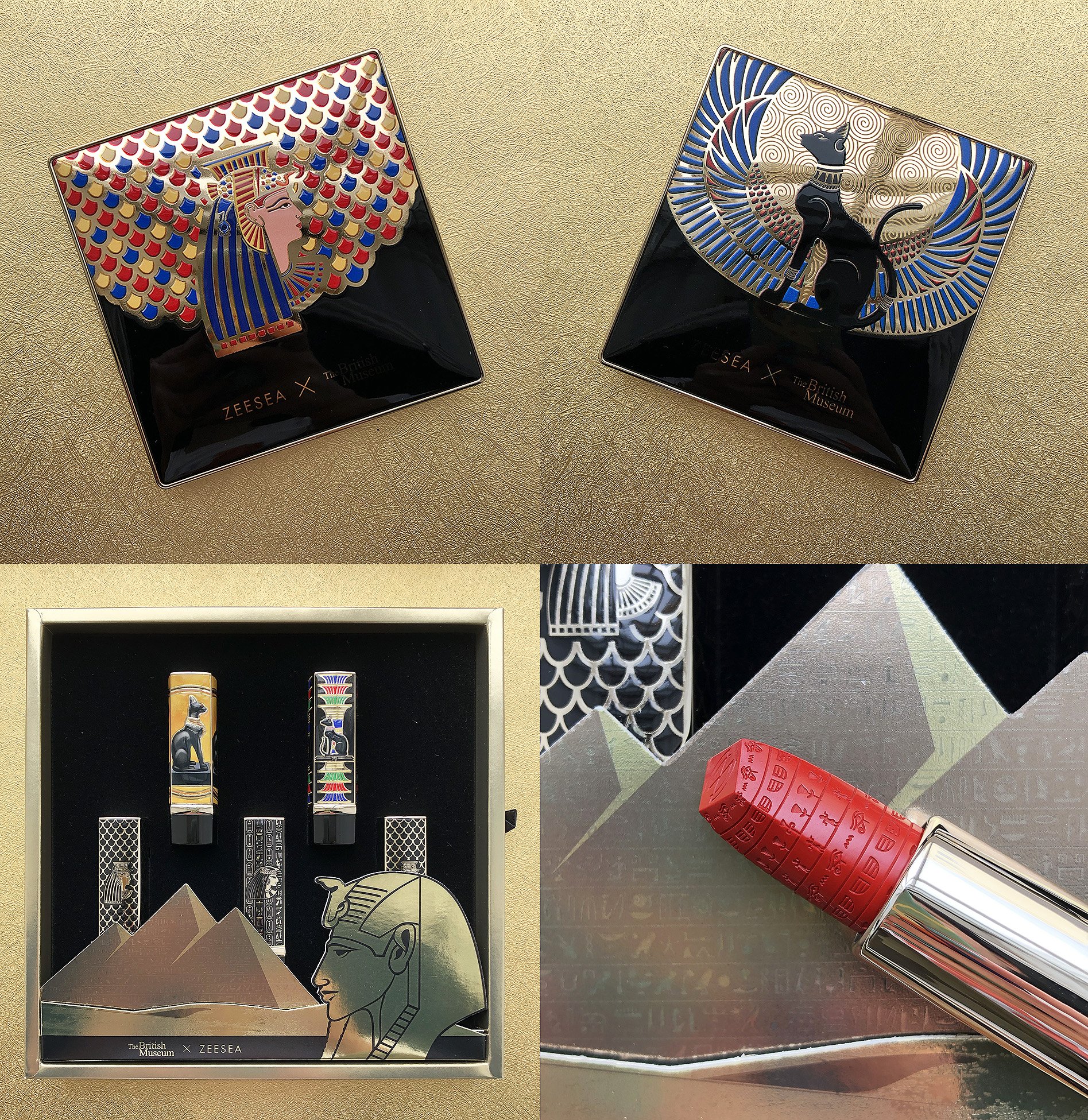   Eyeshadow Palettes and Lipstick Set Zeesea, 2019   In 2016 the British Museum began a partnership with Chinese licensing agent Alfilo Brands to sell a variety of merchandise inspired by the museum’s collections. By 2018 Alfilo had developed over 50