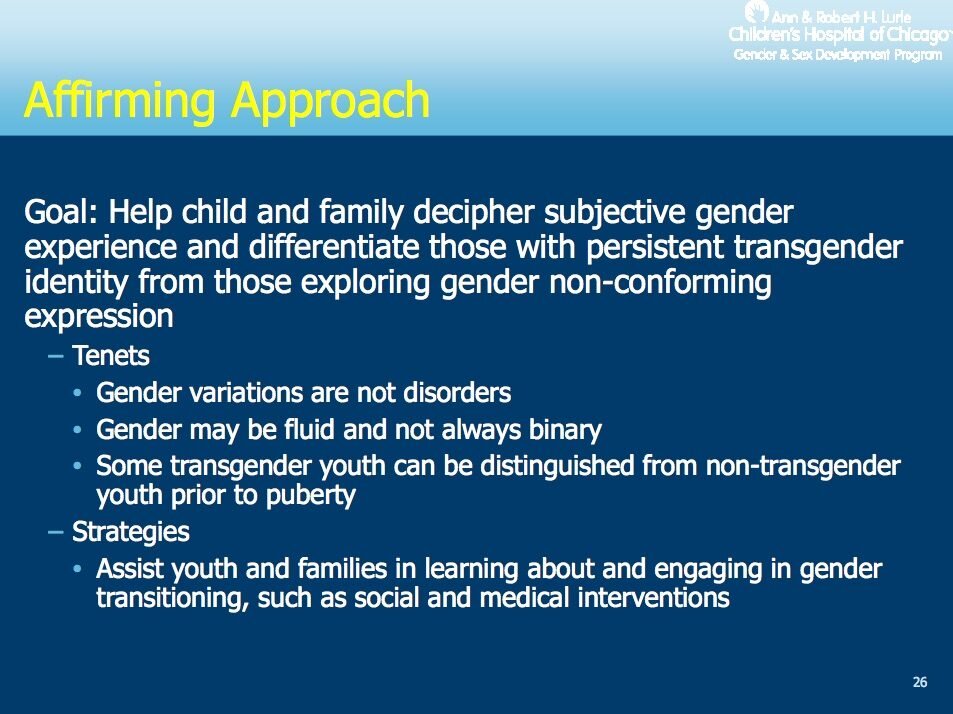 Goal: Help child and family decipher subjective gender experience and differentiate those with persistent transgender identity from those exploring gender non-conforming expression