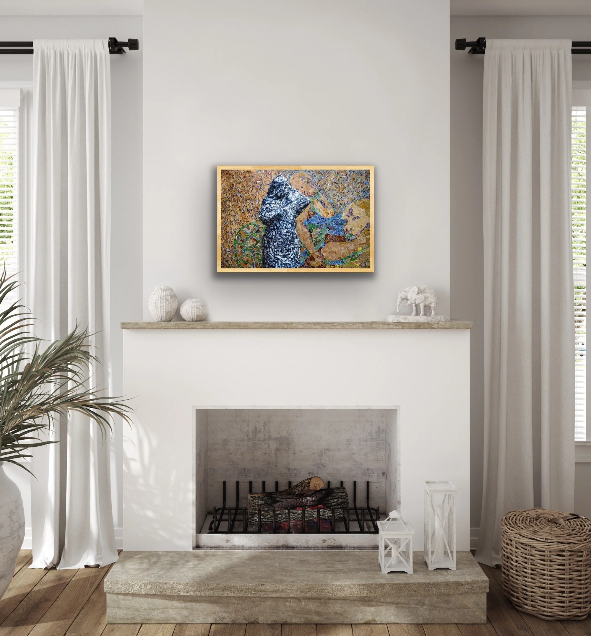  Mosaic Triptych II, archival print, 16’ w x 24” h, installation view. 