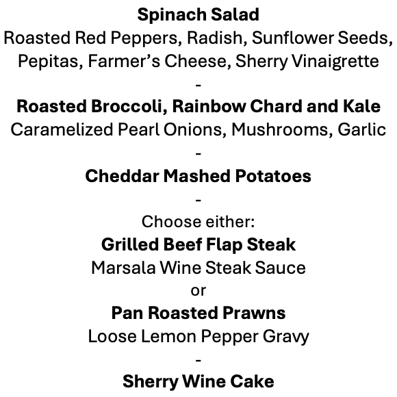 Tuesday, March 10th Menu