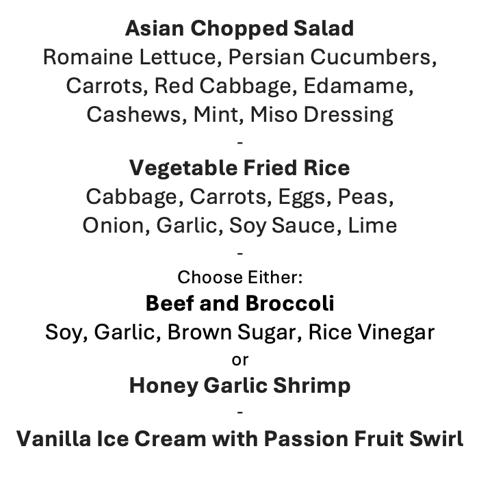 Wednesday, October 14th Menu