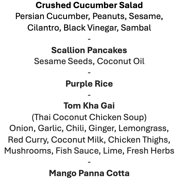 Tuesday, September 1st Menu